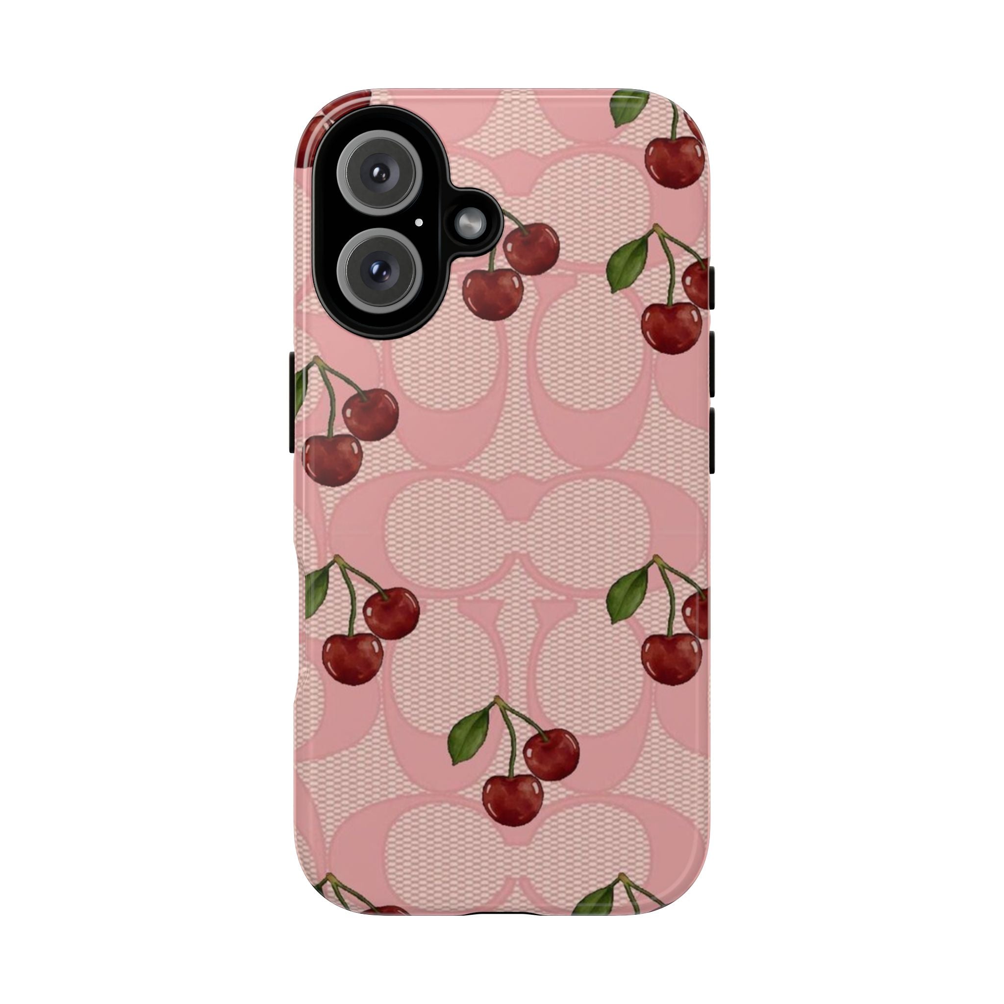 Cherry Pattern Magnetic Clear Impact Case | Phone Cover, Eco-friendly, Gift for Teens, Stylish Protection, Cherry Lovers