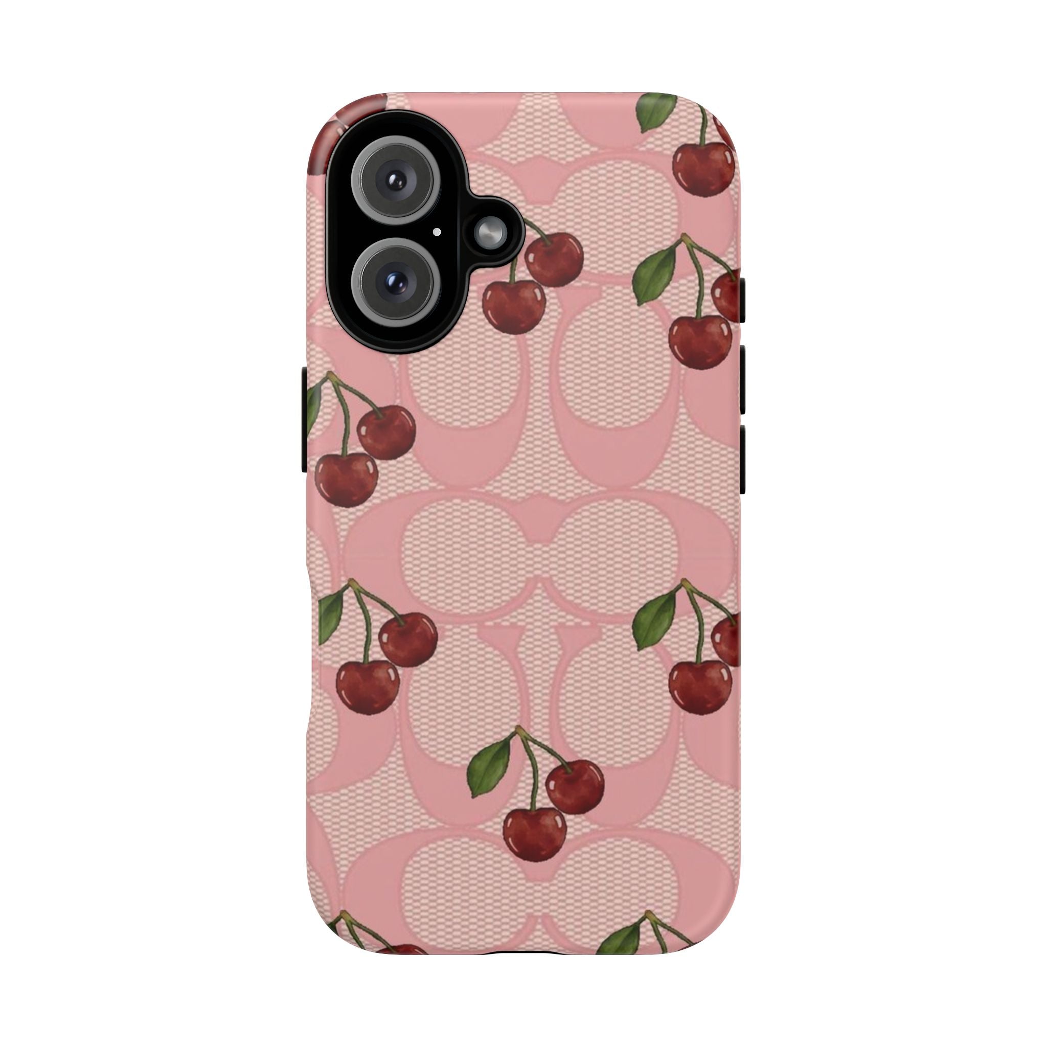 Cherry Pattern Magnetic Clear Impact Case | Phone Cover, Eco-friendly, Gift for Teens, Stylish Protection, Cherry Lovers