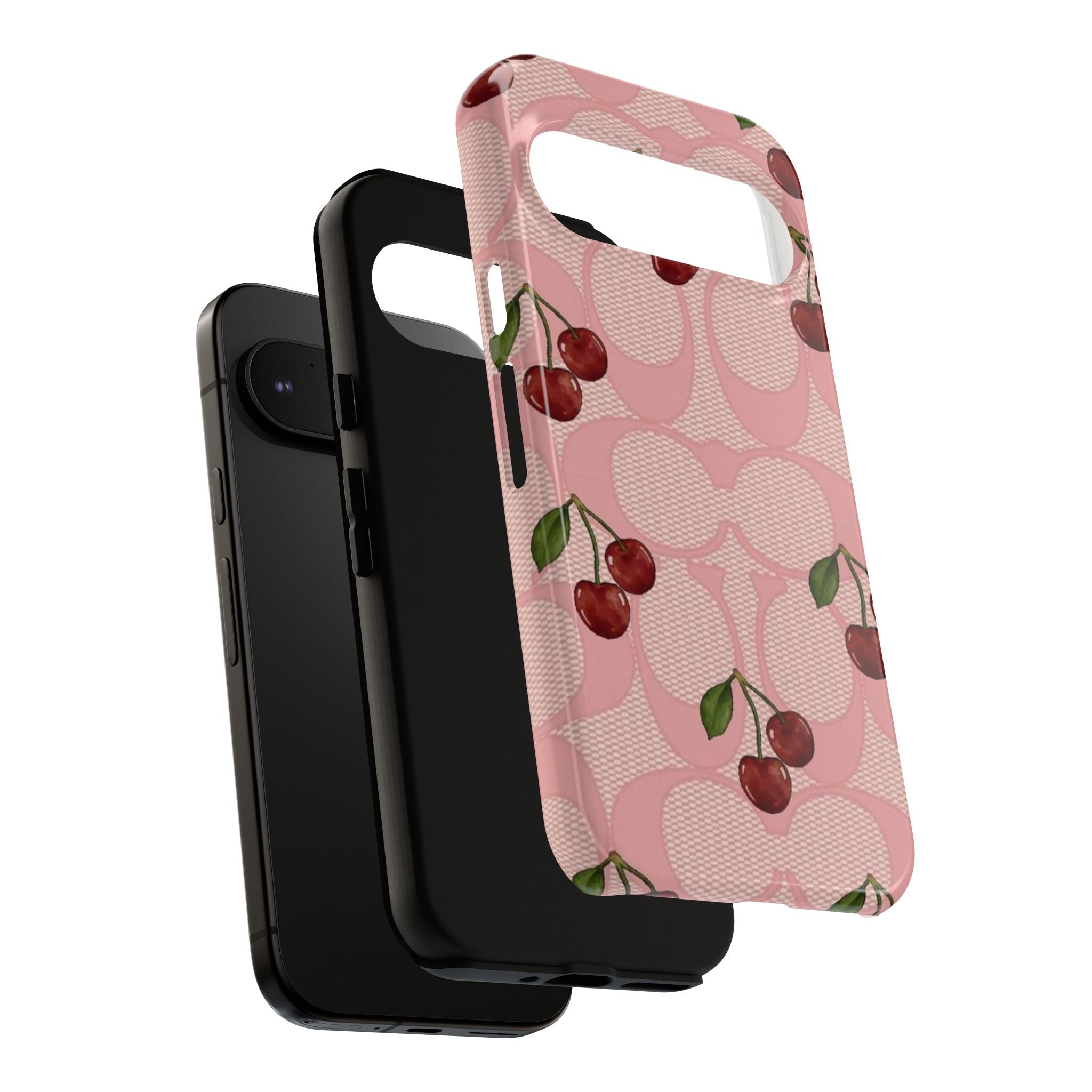 Cherry Pattern Magnetic Clear Impact Case | Phone Cover, Eco-friendly, Gift for Teens, Stylish Protection, Cherry Lovers