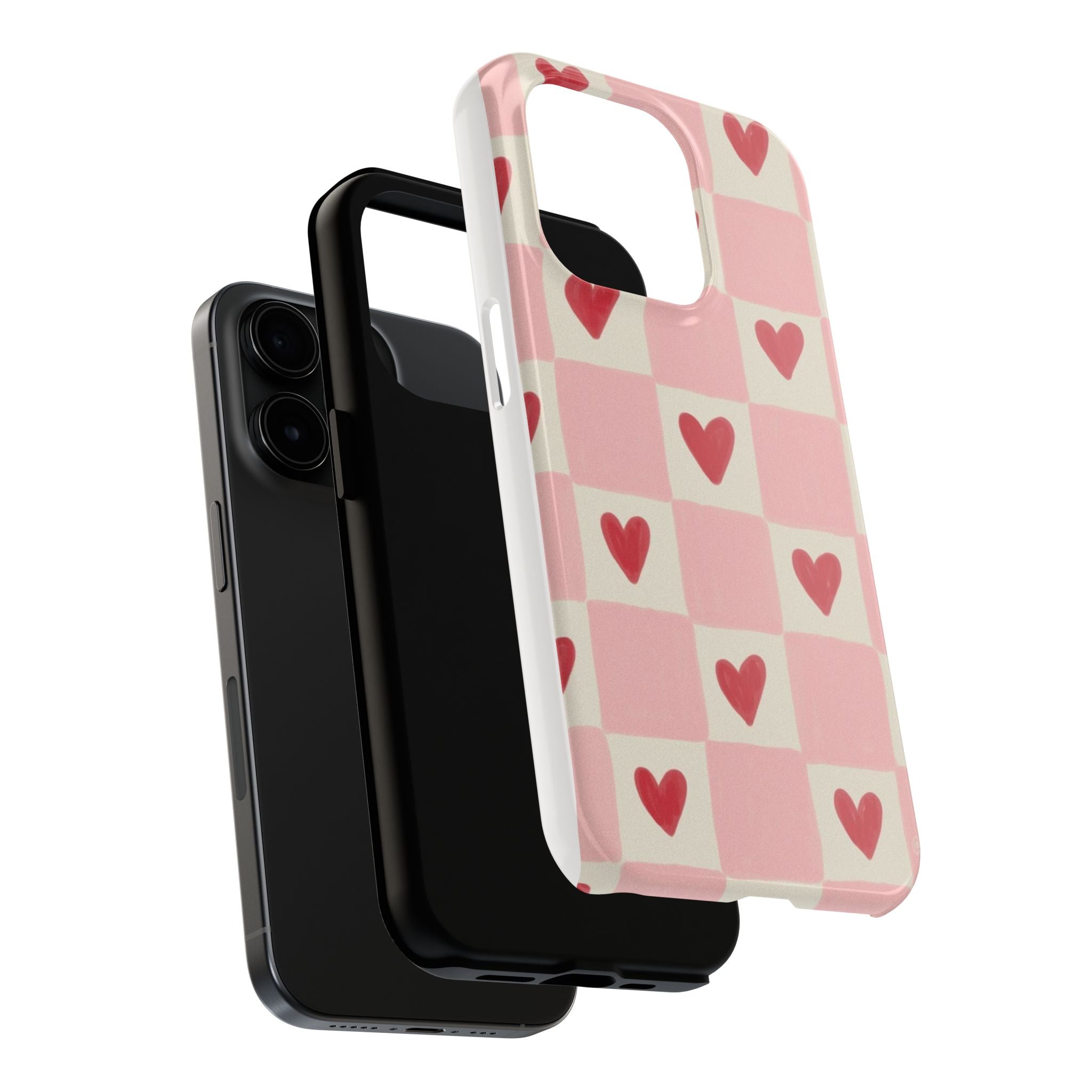 Love-Patterned Tough Phone Case, Heart Design for Essential Protection, Cute Gift for Her, Valentine's Day, Birthday, Everyday Use