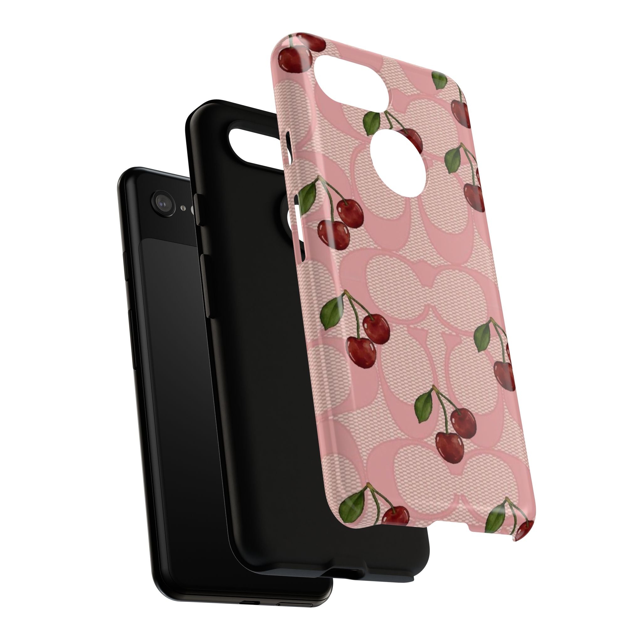 Cherry Pattern Magnetic Clear Impact Case | Phone Cover, Eco-friendly, Gift for Teens, Stylish Protection, Cherry Lovers