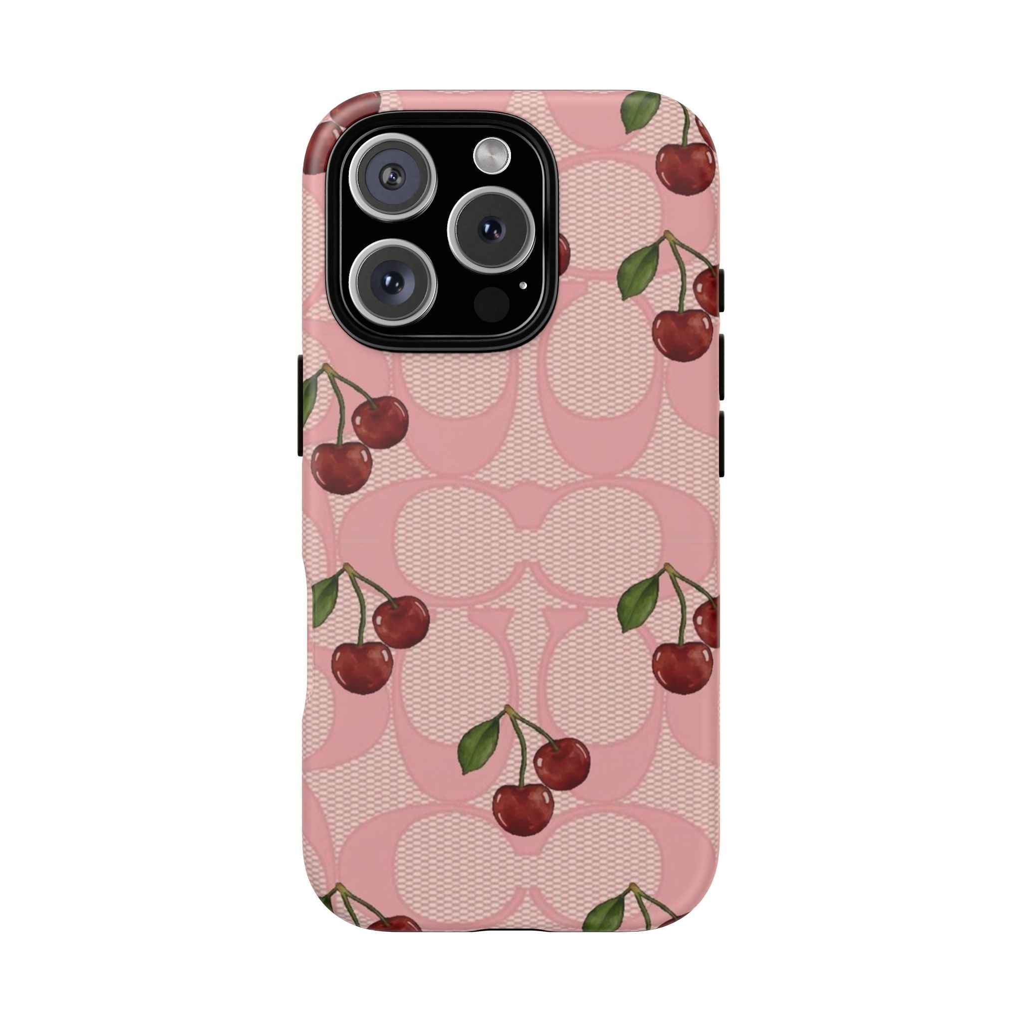 Cherry Pattern Magnetic Clear Impact Case | Phone Cover, Eco-friendly, Gift for Teens, Stylish Protection, Cherry Lovers