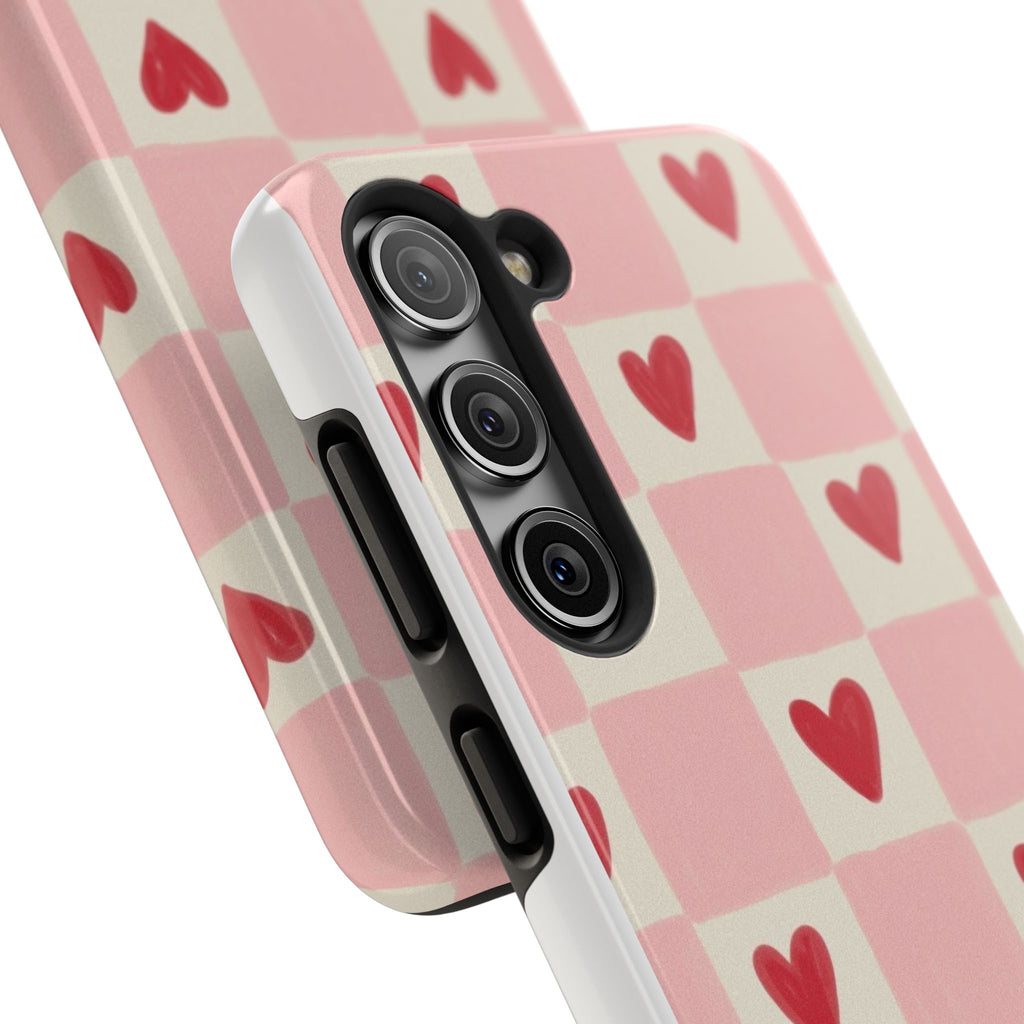 Love-Patterned Tough Phone Case, Heart Design for Essential Protection, Cute Gift for Her, Valentine's Day, Birthday, Everyday Use