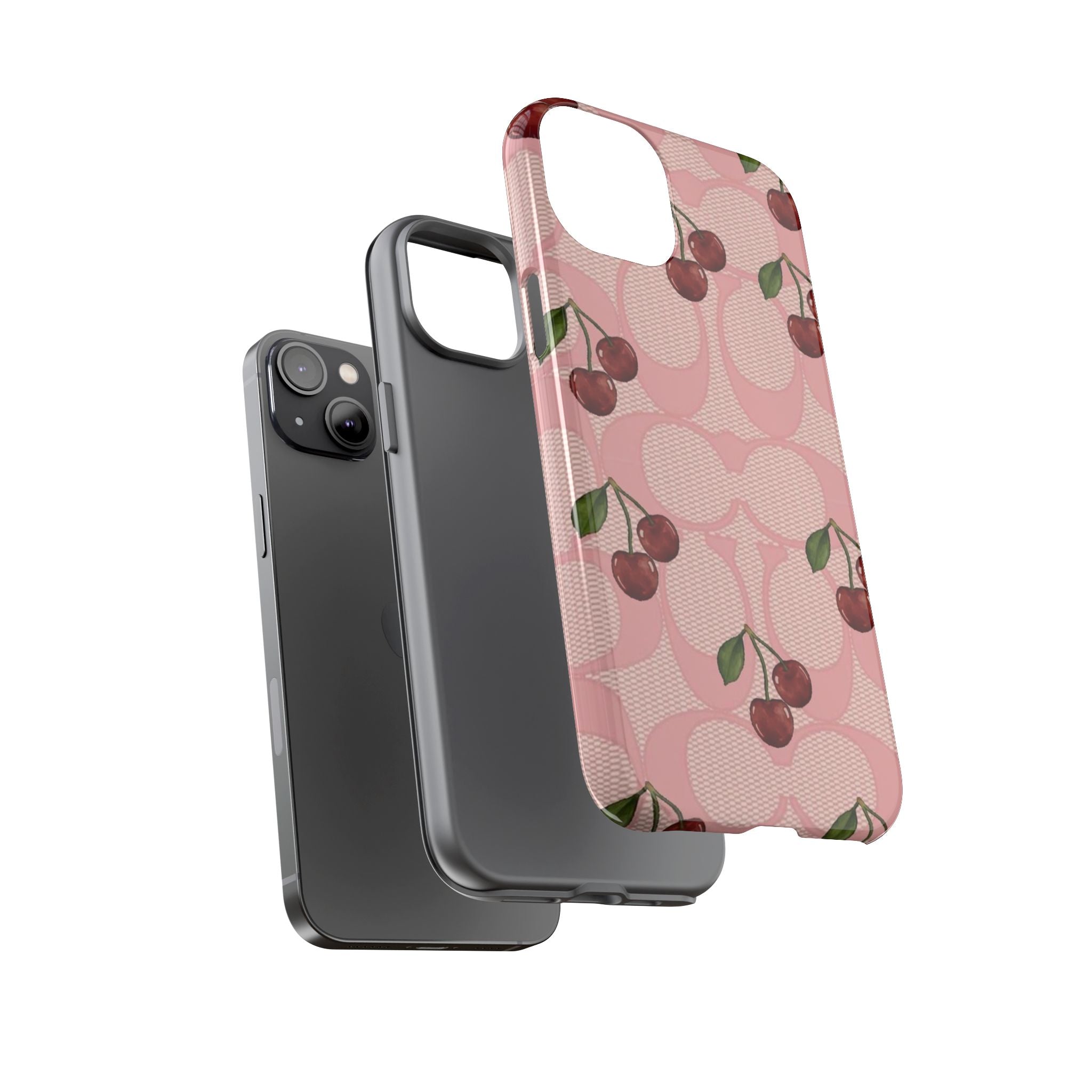 Cherry Pattern Magnetic Clear Impact Case | Phone Cover, Eco-friendly, Gift for Teens, Stylish Protection, Cherry Lovers
