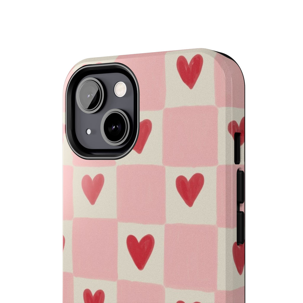 Love-Patterned Tough Phone Case, Heart Design for Essential Protection, Cute Gift for Her, Valentine's Day, Birthday, Everyday Use