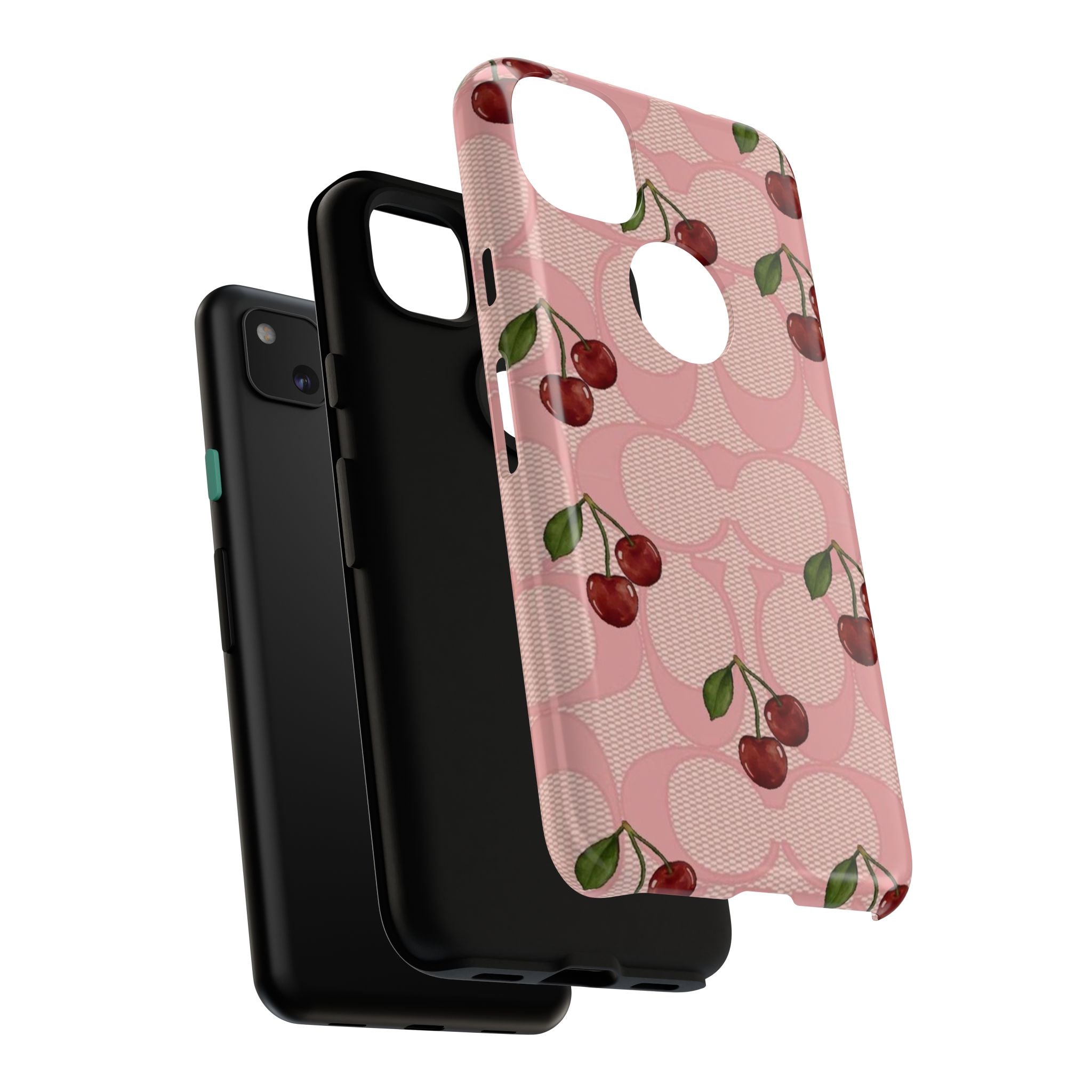 Cherry Pattern Magnetic Clear Impact Case | Phone Cover, Eco-friendly, Gift for Teens, Stylish Protection, Cherry Lovers