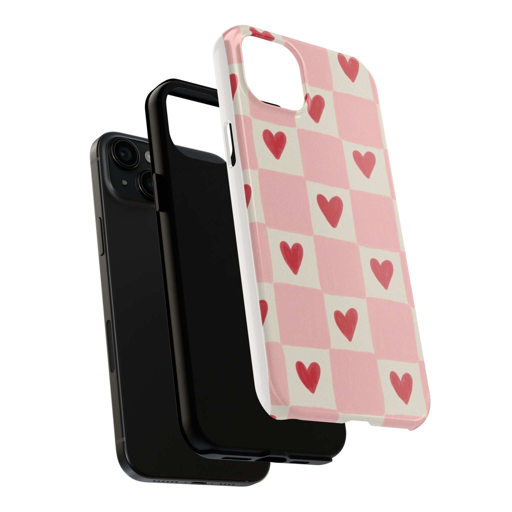 Love-Patterned Tough Phone Case, Heart Design for Essential Protection, Cute Gift for Her, Valentine's Day, Birthday, Everyday Use