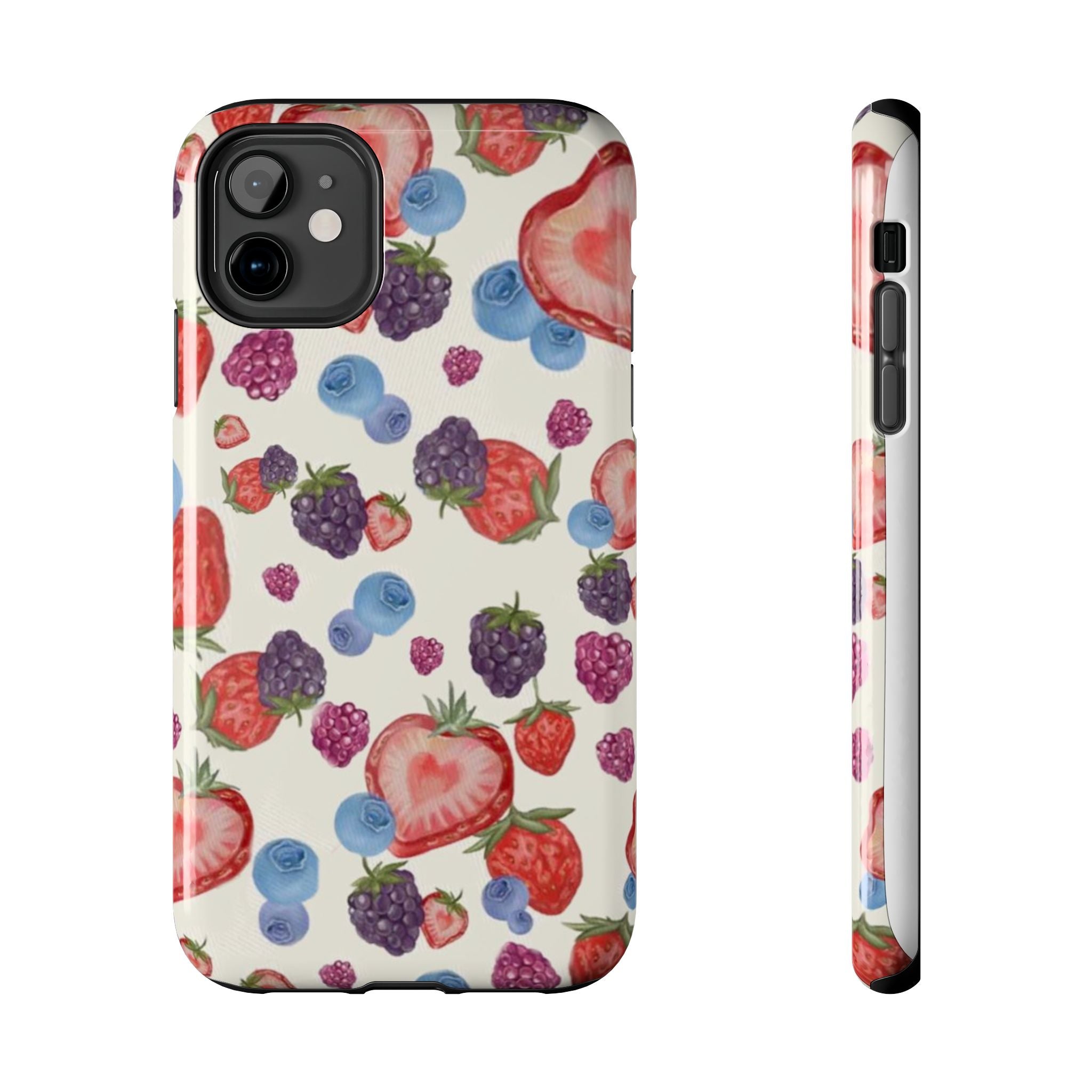 Vibrant Berry Pattern Phone Case | Tough Phone Cases, Floral Phone Cover, Berry Design, Gifts for Her, Summer Accessory