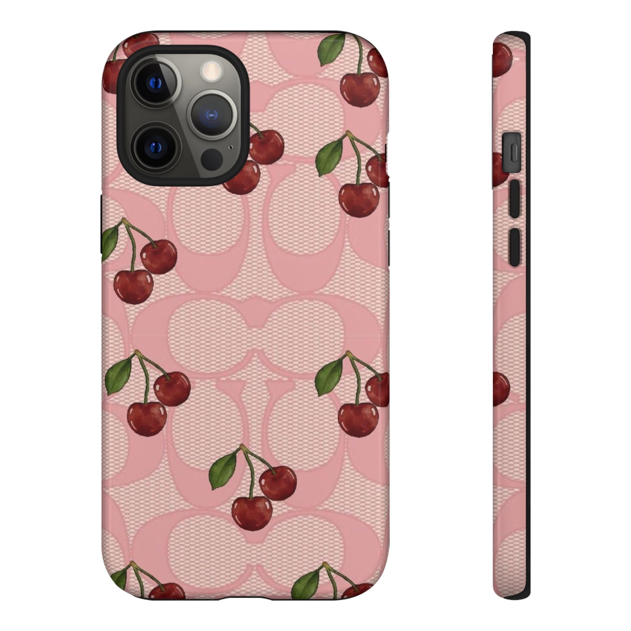 Cherry Pattern Magnetic Clear Impact Case | Phone Cover, Eco-friendly, Gift for Teens, Stylish Protection, Cherry Lovers