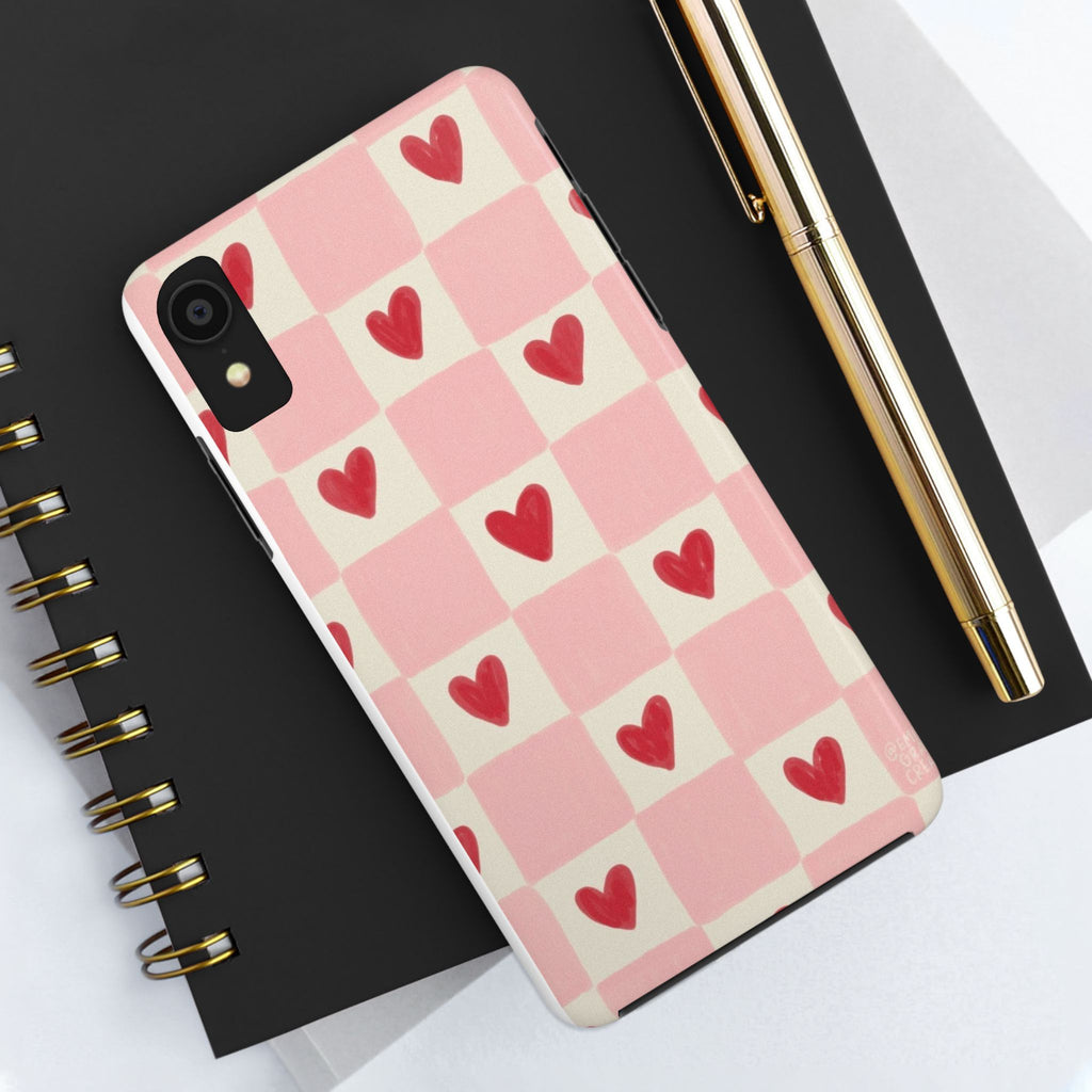 Love-Patterned Tough Phone Case, Heart Design for Essential Protection, Cute Gift for Her, Valentine's Day, Birthday, Everyday Use