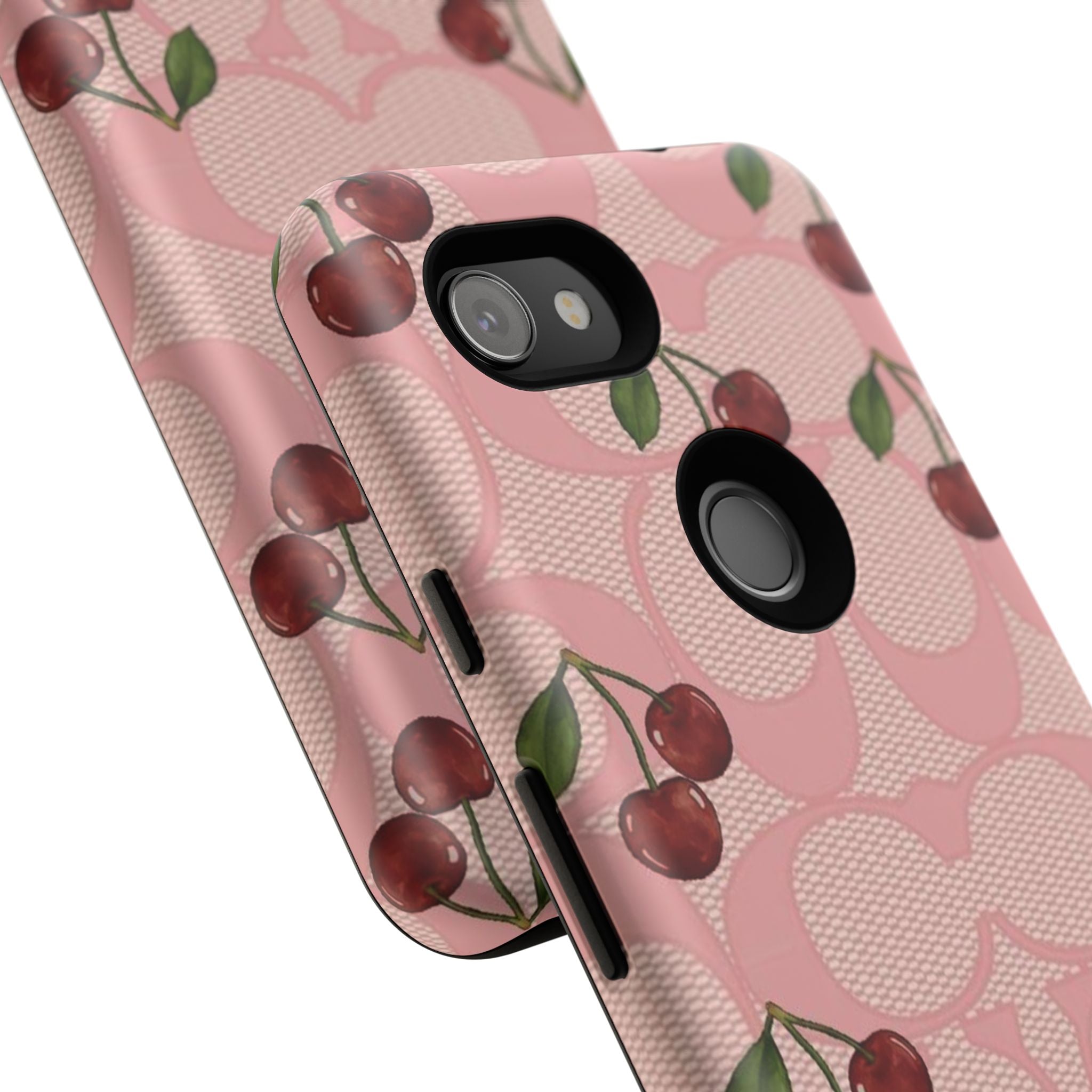 Cherry Pattern Magnetic Clear Impact Case | Phone Cover, Eco-friendly, Gift for Teens, Stylish Protection, Cherry Lovers