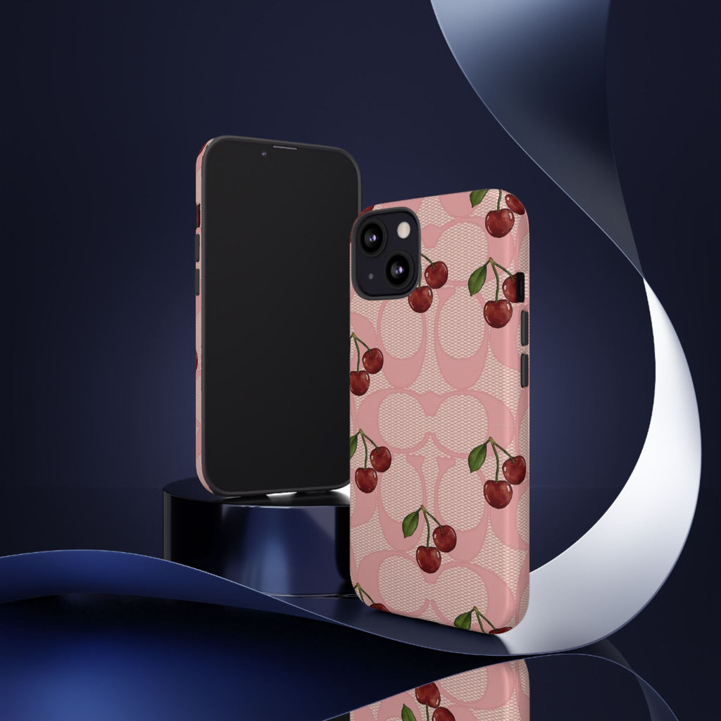 Cherry Pattern Magnetic Clear Impact Case | Phone Cover, Eco-friendly, Gift for Teens, Stylish Protection, Cherry Lovers