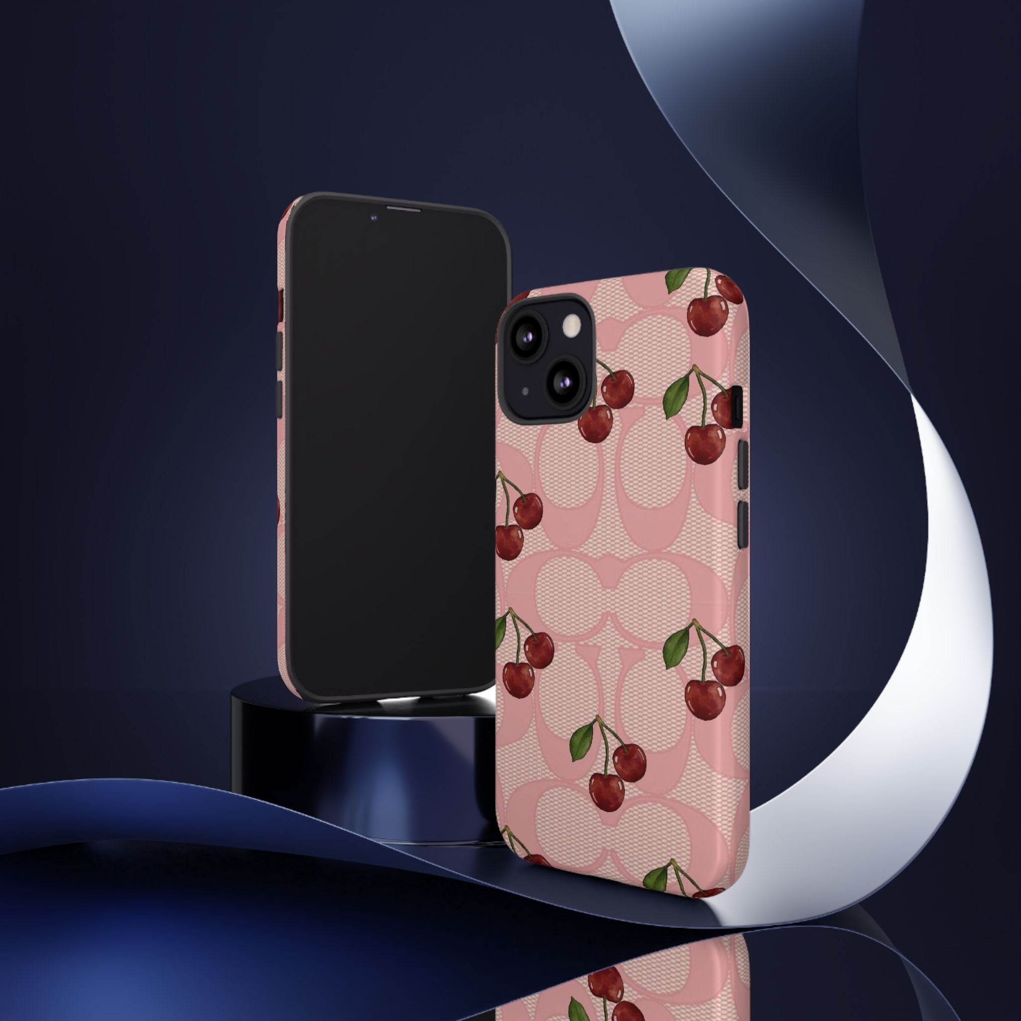 Cherry Pattern Magnetic Clear Impact Case | Phone Cover, Eco-friendly, Gift for Teens, Stylish Protection, Cherry Lovers