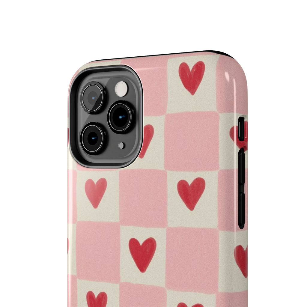 Love-Patterned Tough Phone Case, Heart Design for Essential Protection, Cute Gift for Her, Valentine's Day, Birthday, Everyday Use