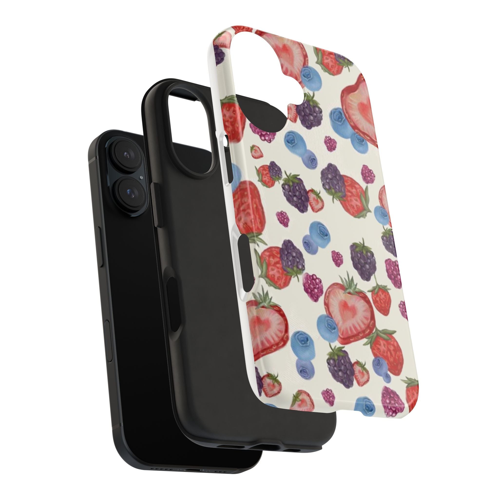 Vibrant Berry Pattern Phone Case | Tough Phone Cases, Floral Phone Cover, Berry Design, Gifts for Her, Summer Accessory