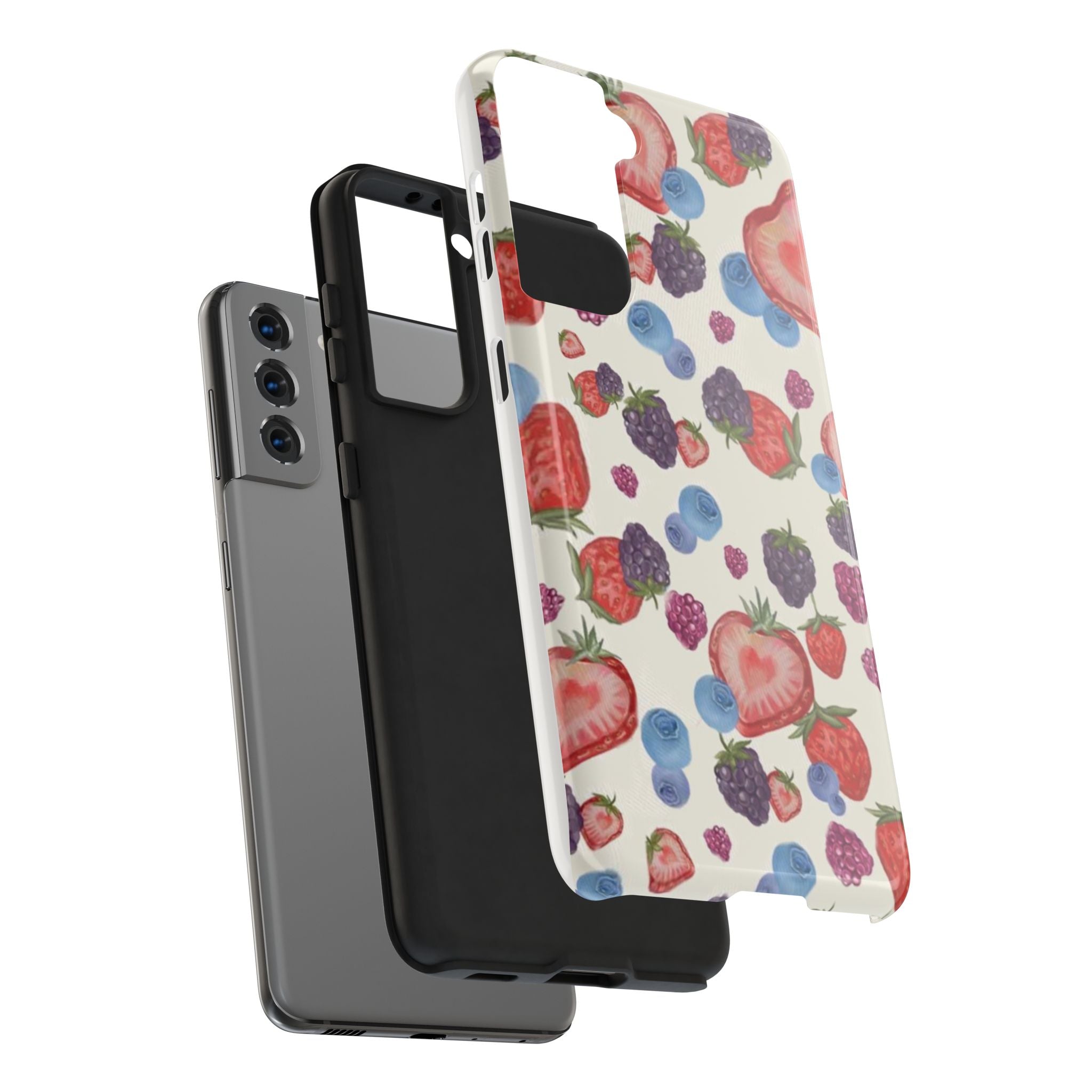 Vibrant Berry Pattern Phone Case | Tough Phone Cases, Floral Phone Cover, Berry Design, Gifts for Her, Summer Accessory