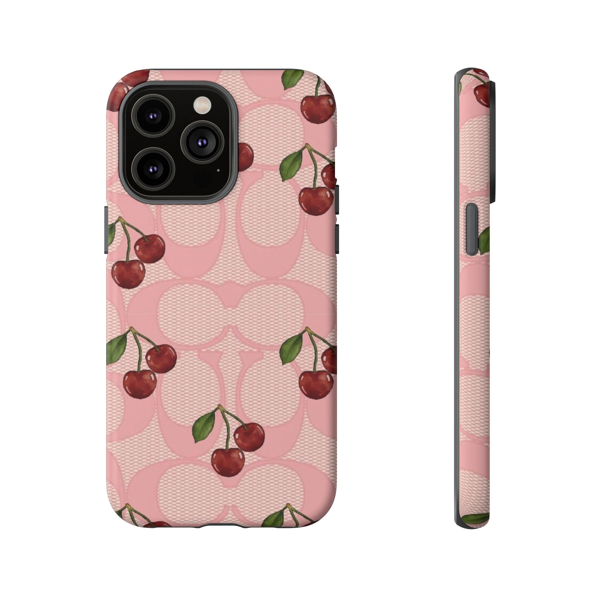 Cherry Pattern Magnetic Clear Impact Case | Phone Cover, Eco-friendly, Gift for Teens, Stylish Protection, Cherry Lovers