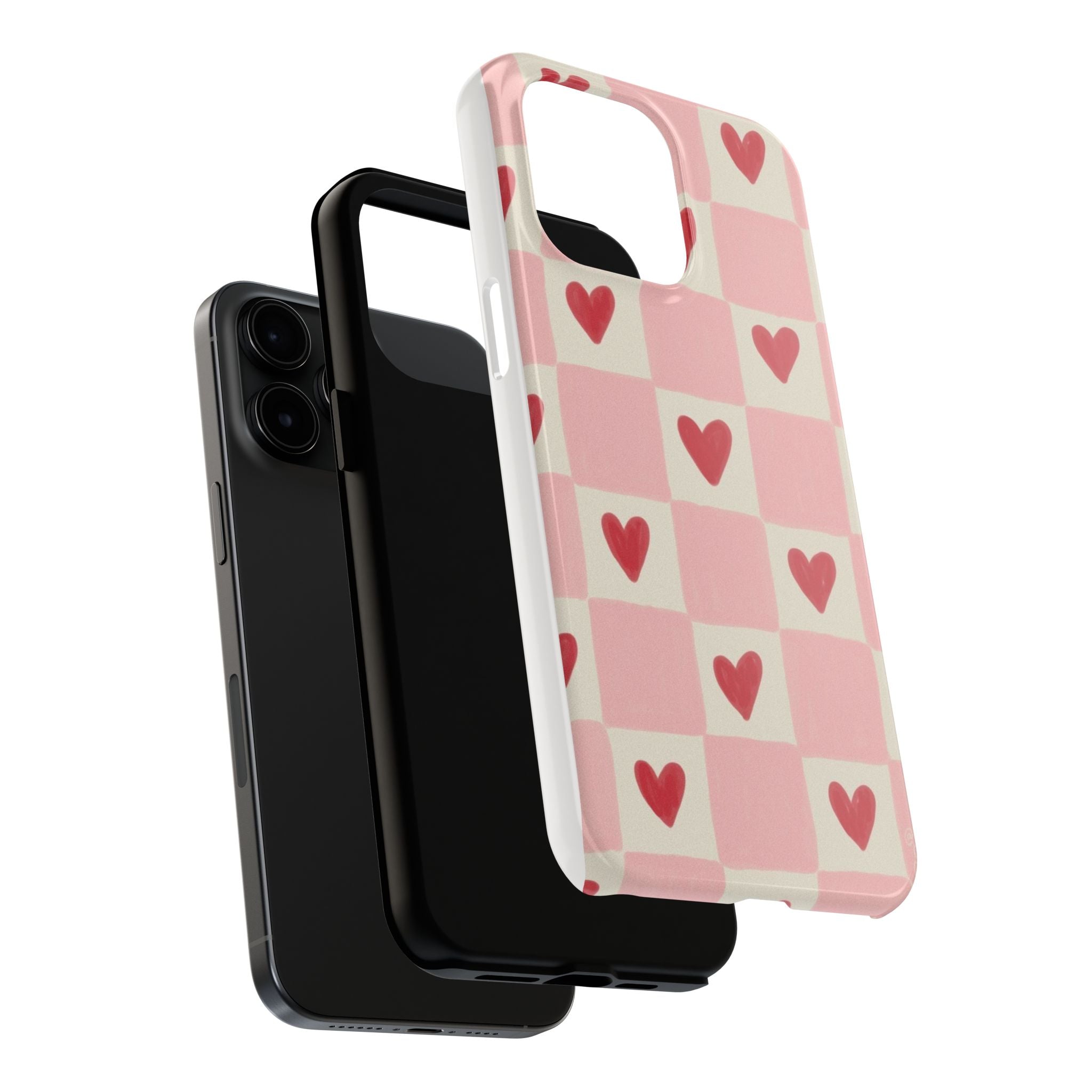 Love-Patterned Tough Phone Case, Heart Design for Essential Protection, Cute Gift for Her, Valentine's Day, Birthday, Everyday Use