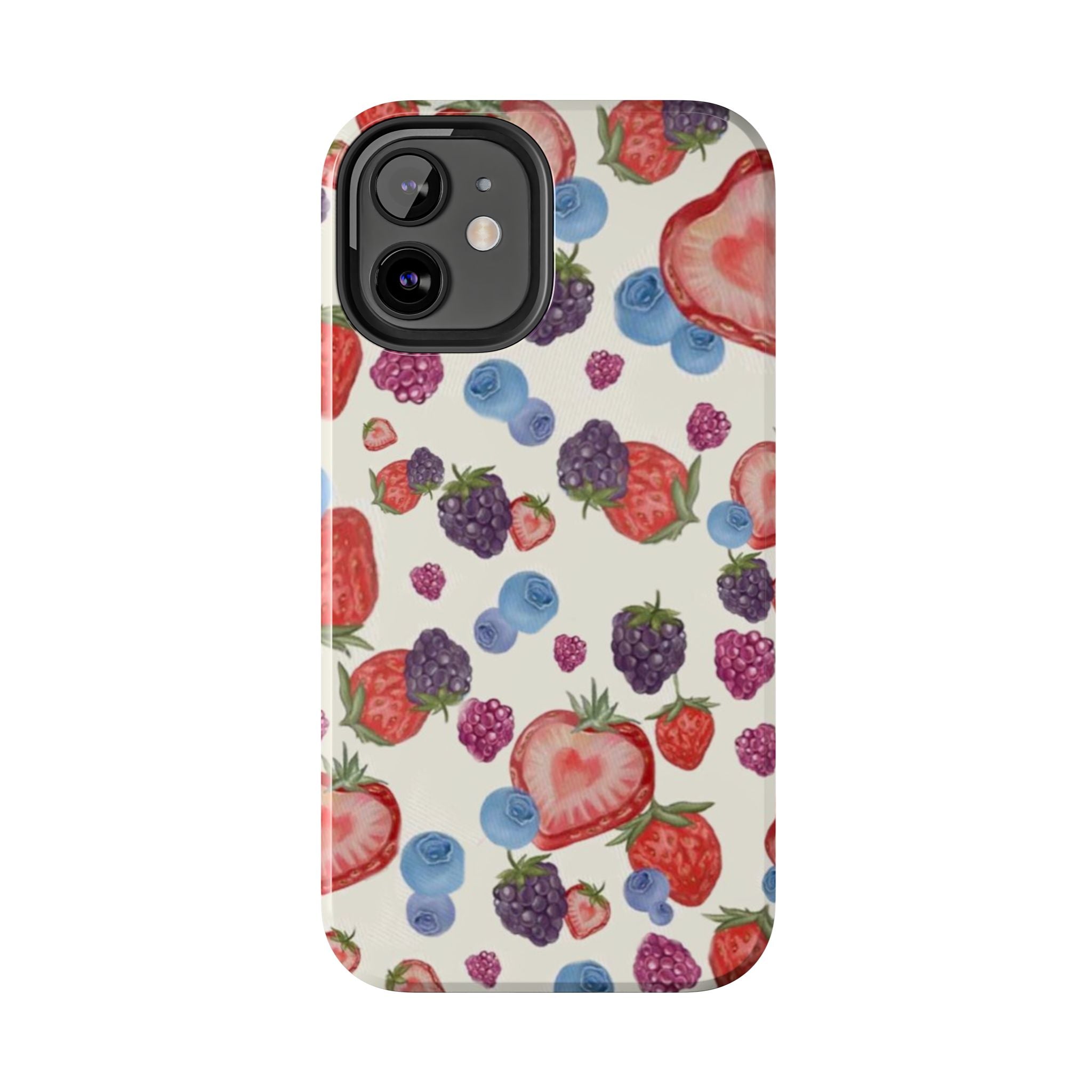 Vibrant Berry Pattern Phone Case | Tough Phone Cases, Floral Phone Cover, Berry Design, Gifts for Her, Summer Accessory
