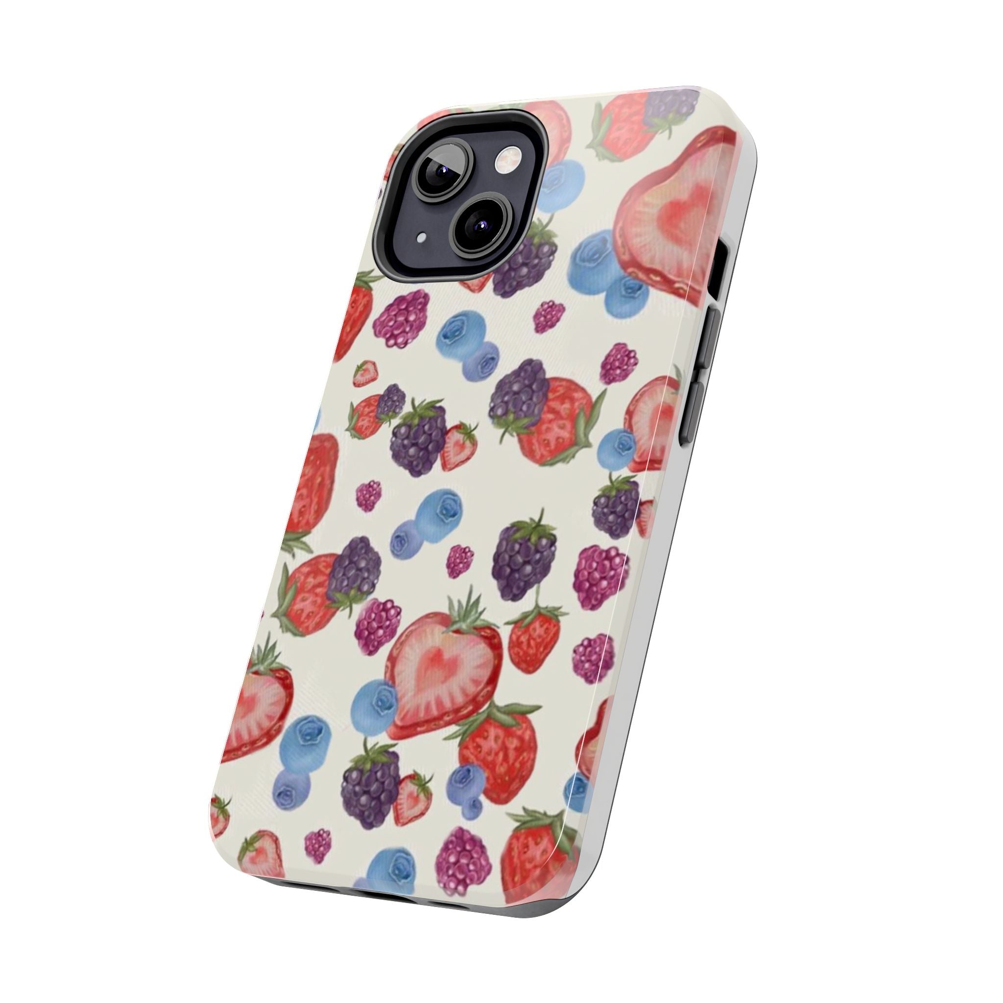 Vibrant Berry Pattern Phone Case | Tough Phone Cases, Floral Phone Cover, Berry Design, Gifts for Her, Summer Accessory