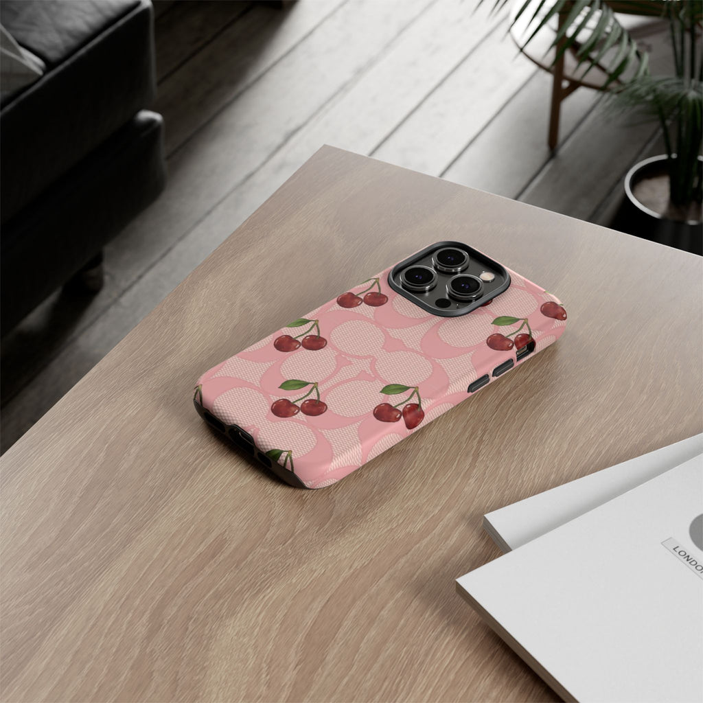 Cherry Pattern Magnetic Clear Impact Case | Phone Cover, Eco-friendly, Gift for Teens, Stylish Protection, Cherry Lovers