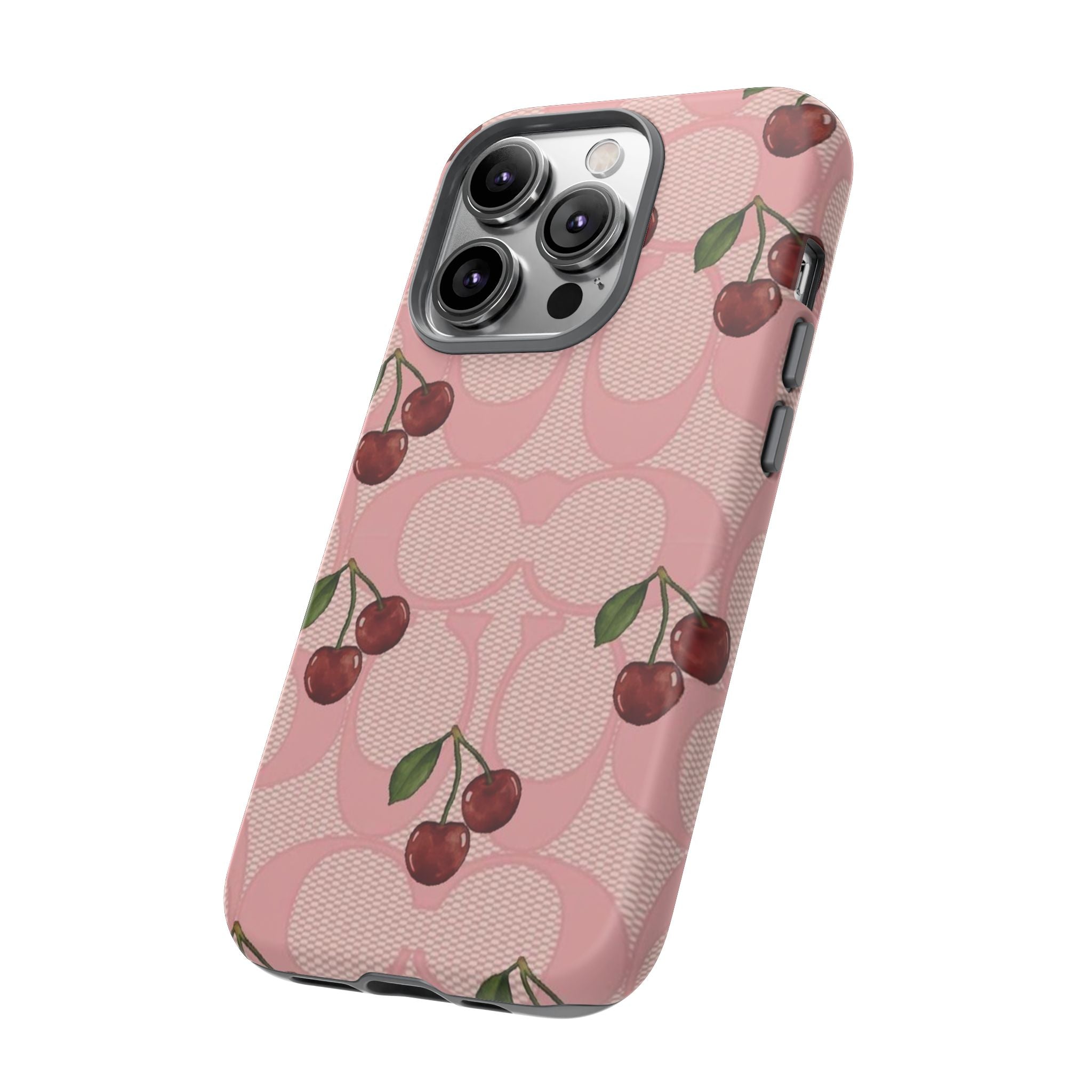 Cherry Pattern Magnetic Clear Impact Case | Phone Cover, Eco-friendly, Gift for Teens, Stylish Protection, Cherry Lovers