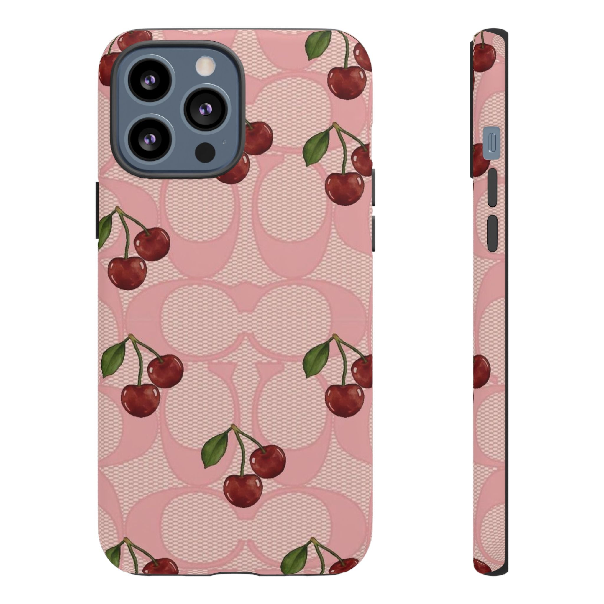 Cherry Pattern Magnetic Clear Impact Case | Phone Cover, Eco-friendly, Gift for Teens, Stylish Protection, Cherry Lovers
