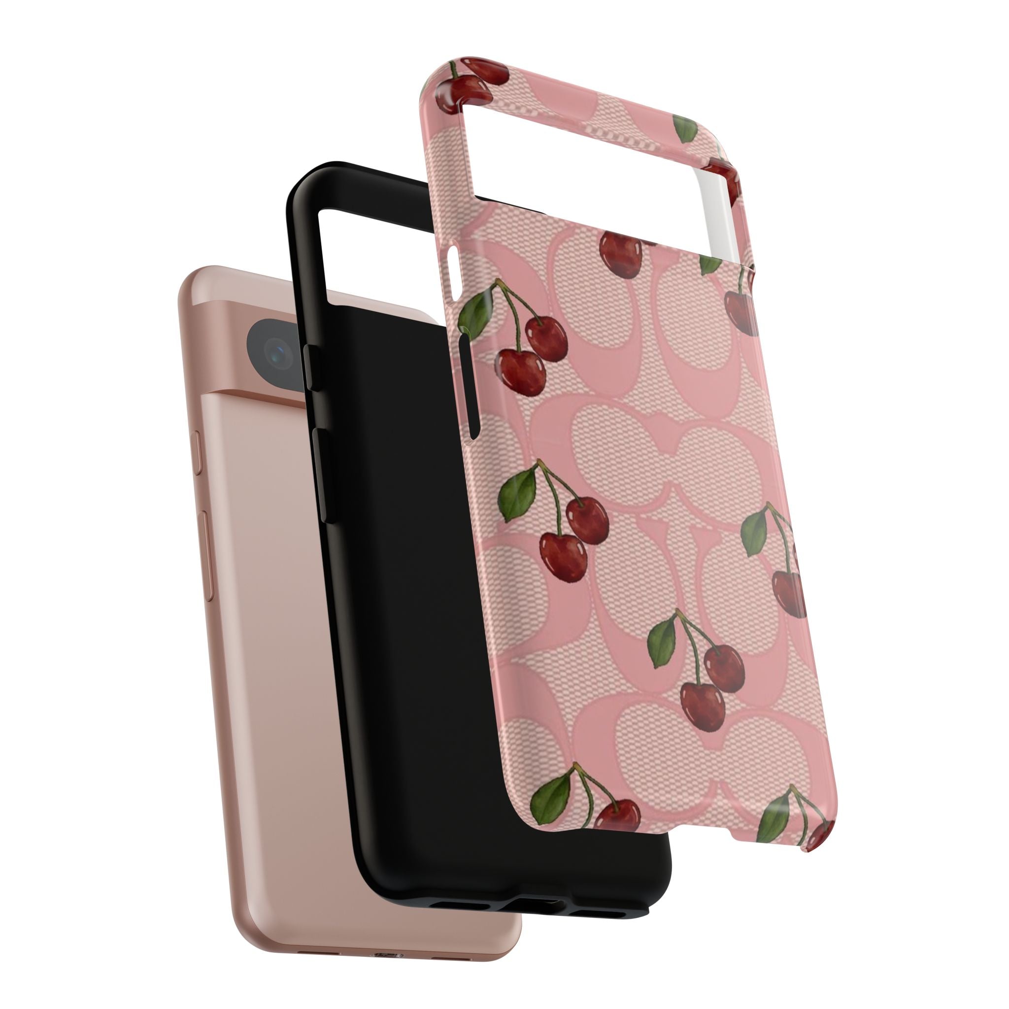 Cherry Pattern Magnetic Clear Impact Case | Phone Cover, Eco-friendly, Gift for Teens, Stylish Protection, Cherry Lovers