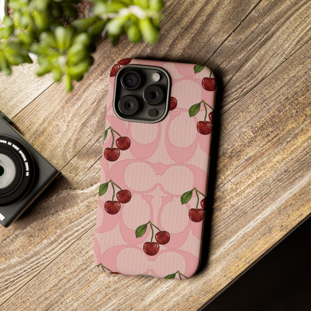 Cherry Pattern Magnetic Clear Impact Case | Phone Cover, Eco-friendly, Gift for Teens, Stylish Protection, Cherry Lovers