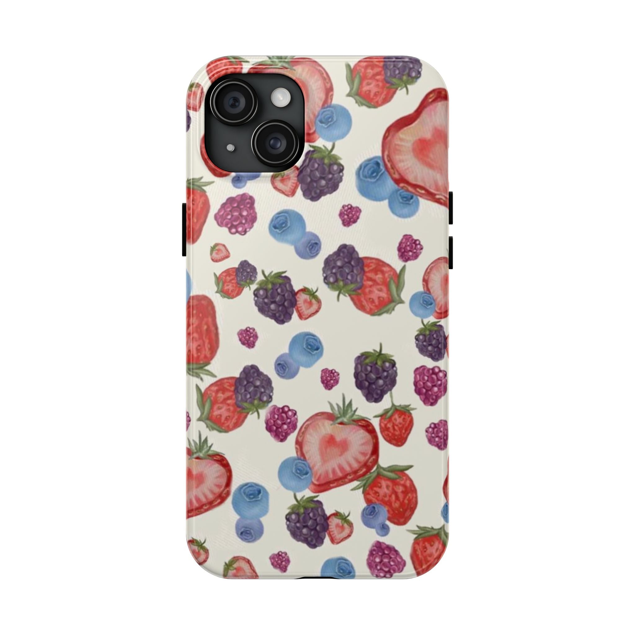 Vibrant Berry Pattern Phone Case | Tough Phone Cases, Floral Phone Cover, Berry Design, Gifts for Her, Summer Accessory
