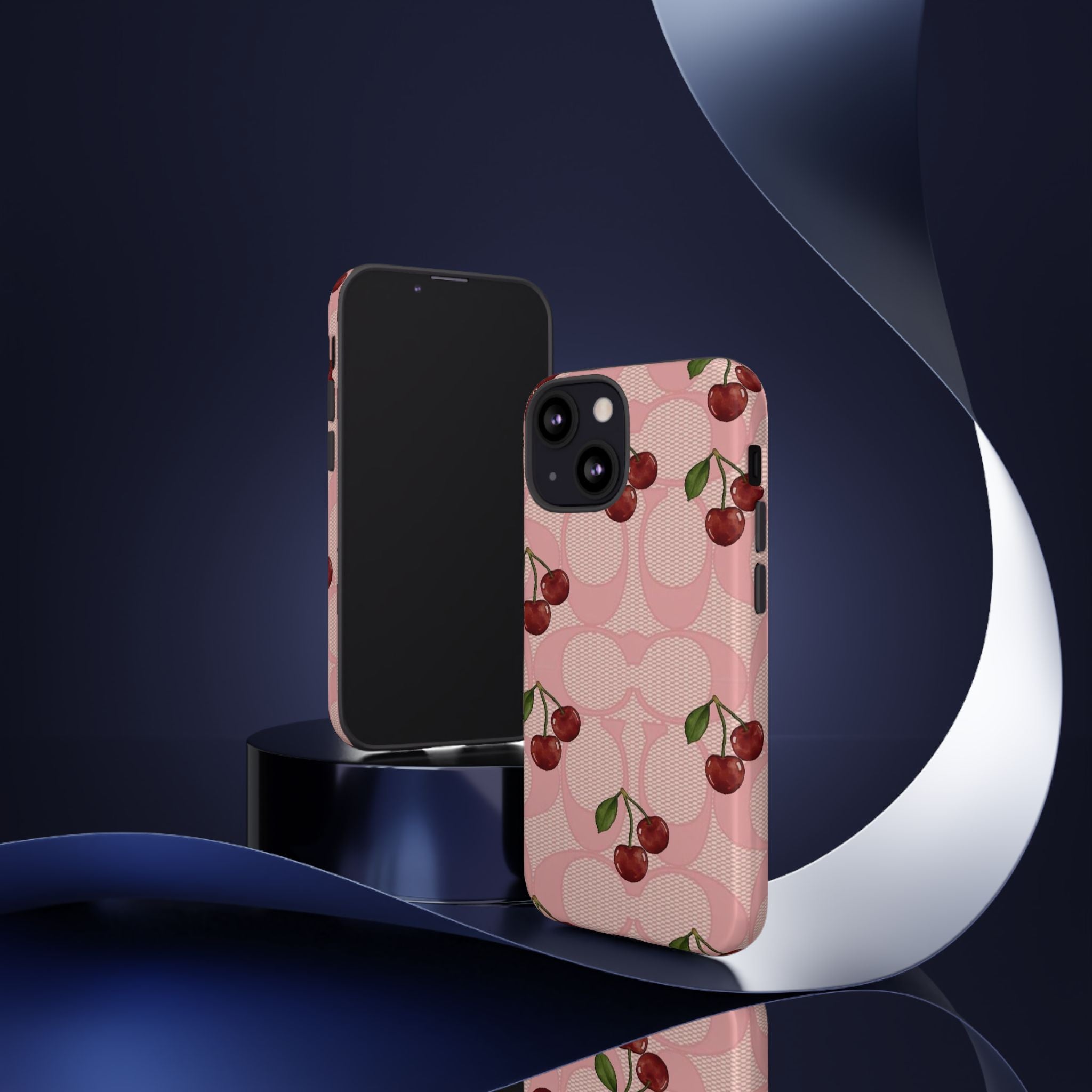 Cherry Pattern Magnetic Clear Impact Case | Phone Cover, Eco-friendly, Gift for Teens, Stylish Protection, Cherry Lovers