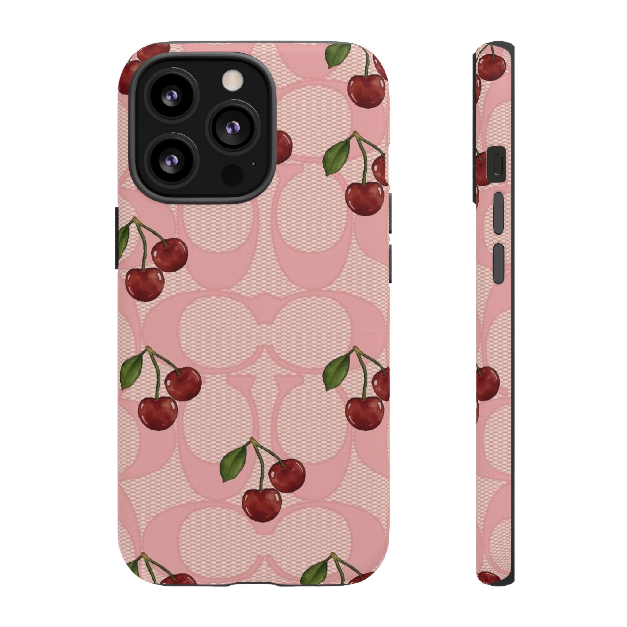 Cherry Pattern Magnetic Clear Impact Case | Phone Cover, Eco-friendly, Gift for Teens, Stylish Protection, Cherry Lovers