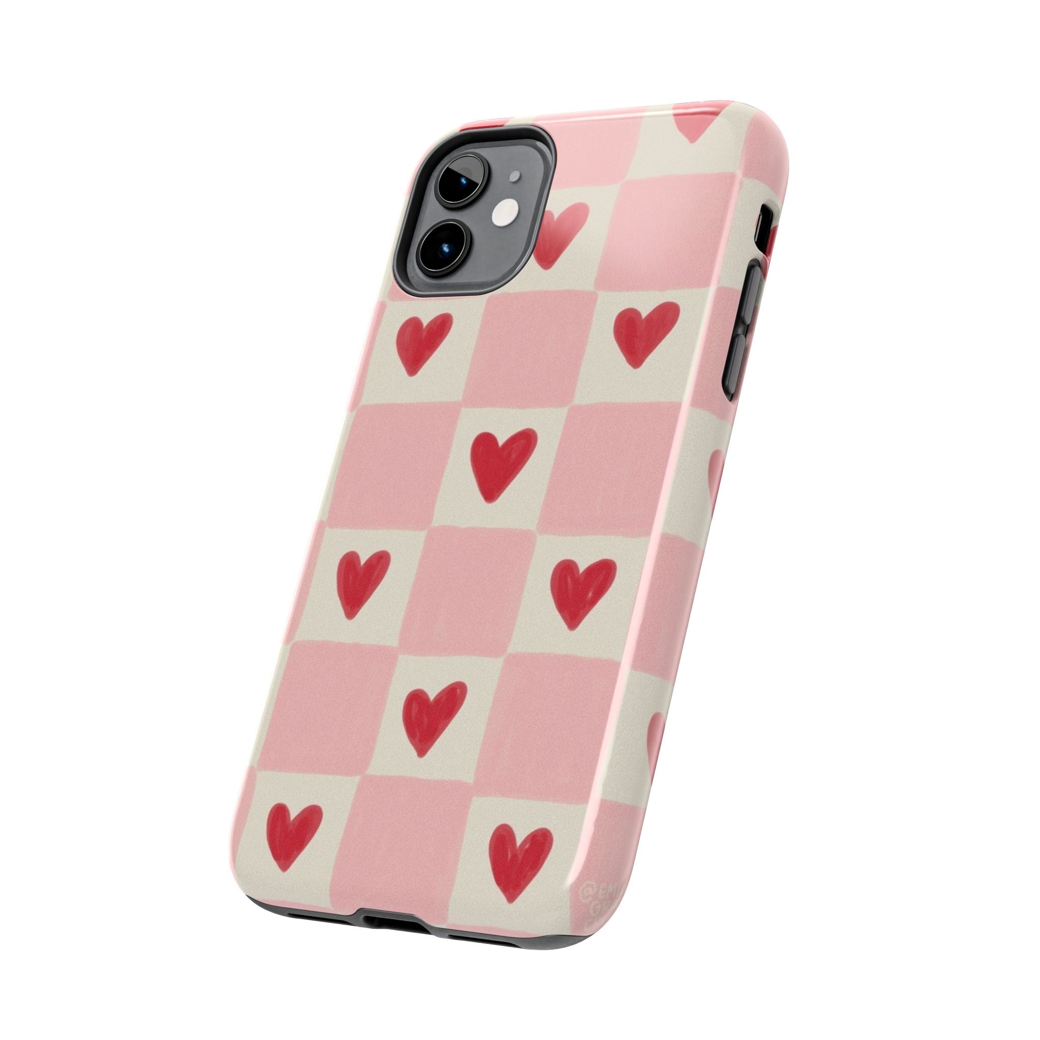 Love-Patterned Tough Phone Case, Heart Design for Essential Protection, Cute Gift for Her, Valentine's Day, Birthday, Everyday Use