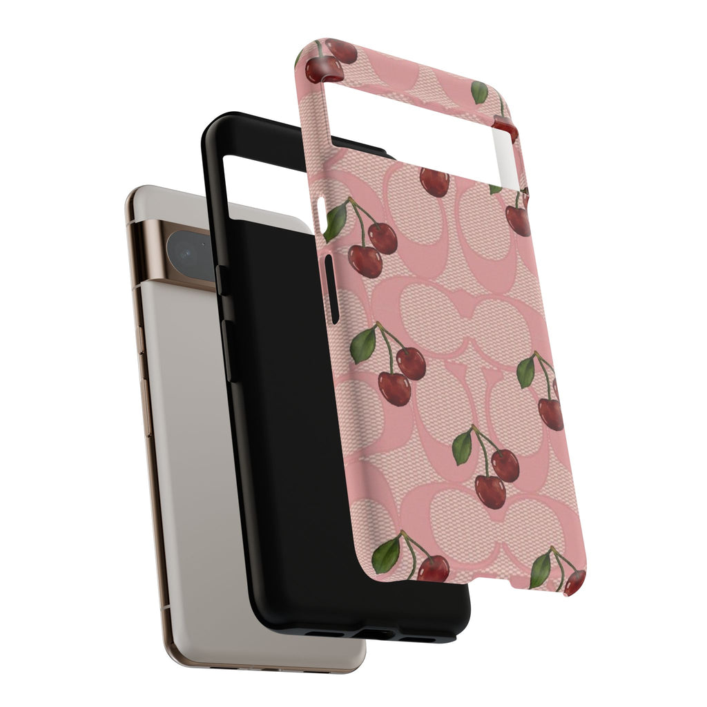 Cherry Pattern Magnetic Clear Impact Case | Phone Cover, Eco-friendly, Gift for Teens, Stylish Protection, Cherry Lovers