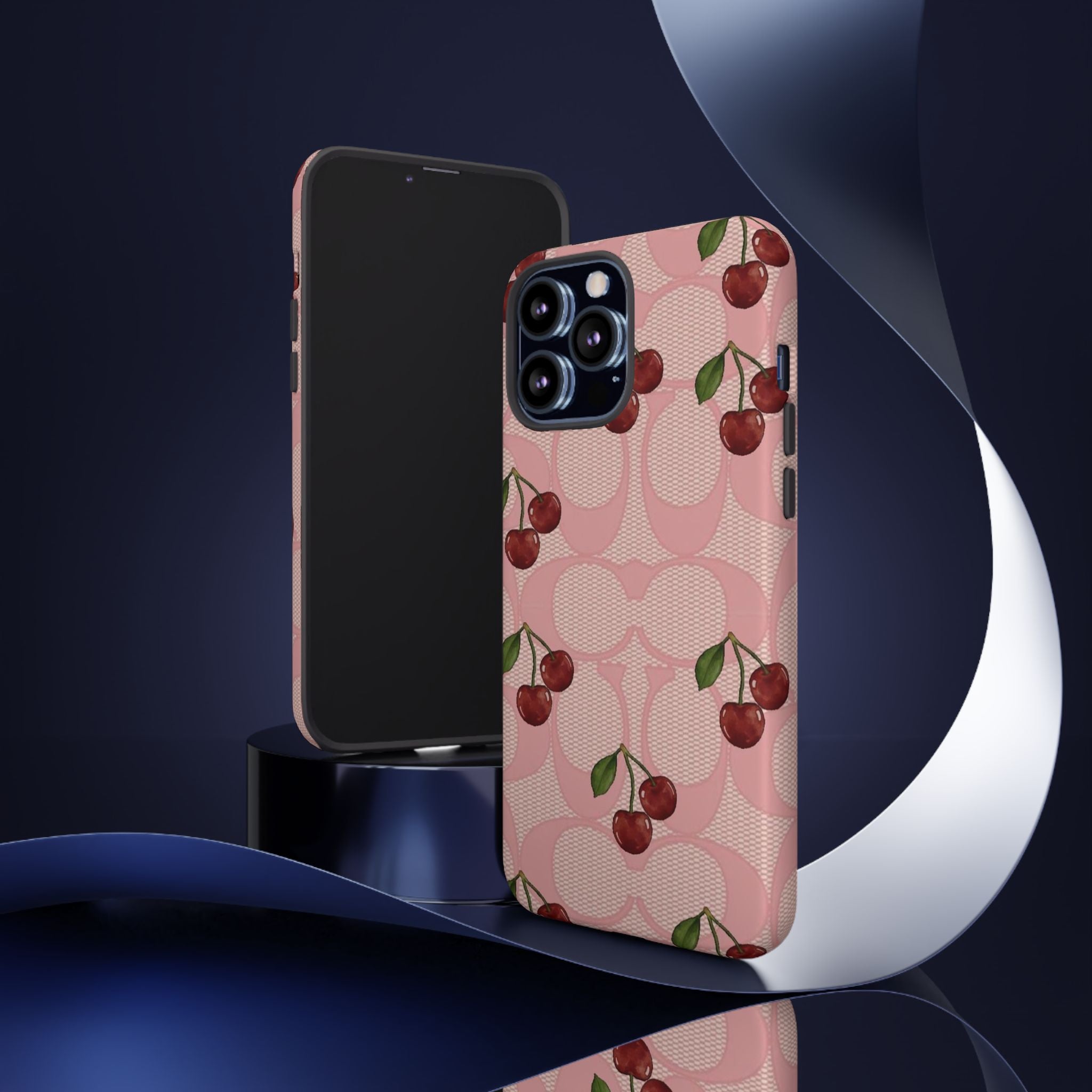 Cherry Pattern Magnetic Clear Impact Case | Phone Cover, Eco-friendly, Gift for Teens, Stylish Protection, Cherry Lovers