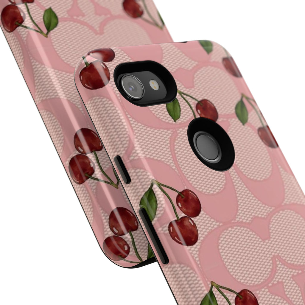 Cherry Pattern Magnetic Clear Impact Case | Phone Cover, Eco-friendly, Gift for Teens, Stylish Protection, Cherry Lovers