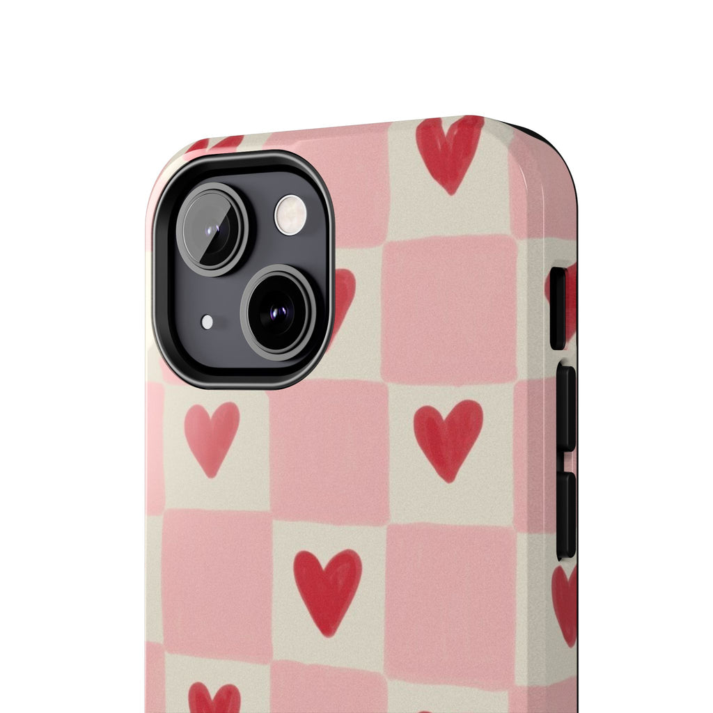 Love-Patterned Tough Phone Case, Heart Design for Essential Protection, Cute Gift for Her, Valentine's Day, Birthday, Everyday Use