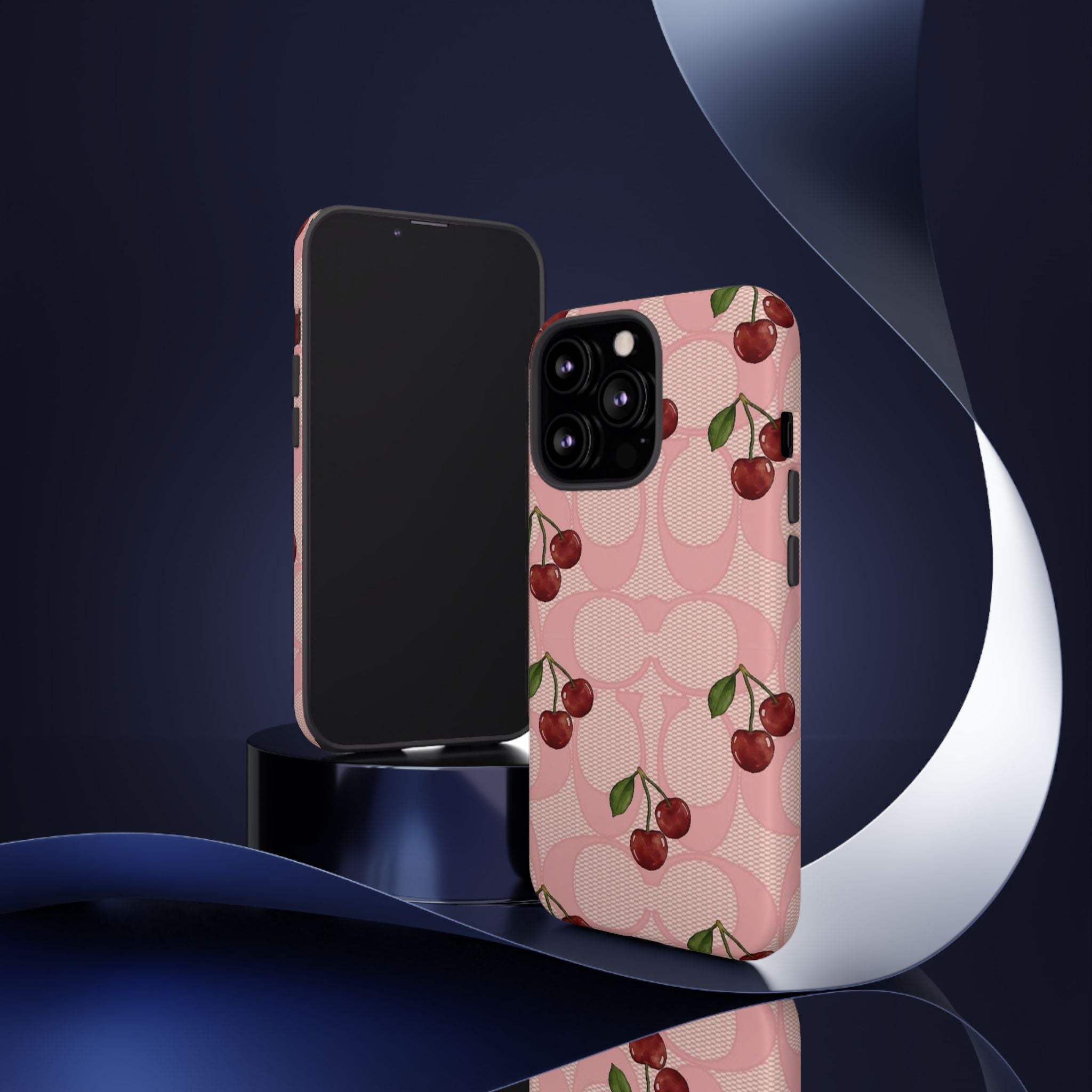 Cherry Pattern Magnetic Clear Impact Case | Phone Cover, Eco-friendly, Gift for Teens, Stylish Protection, Cherry Lovers