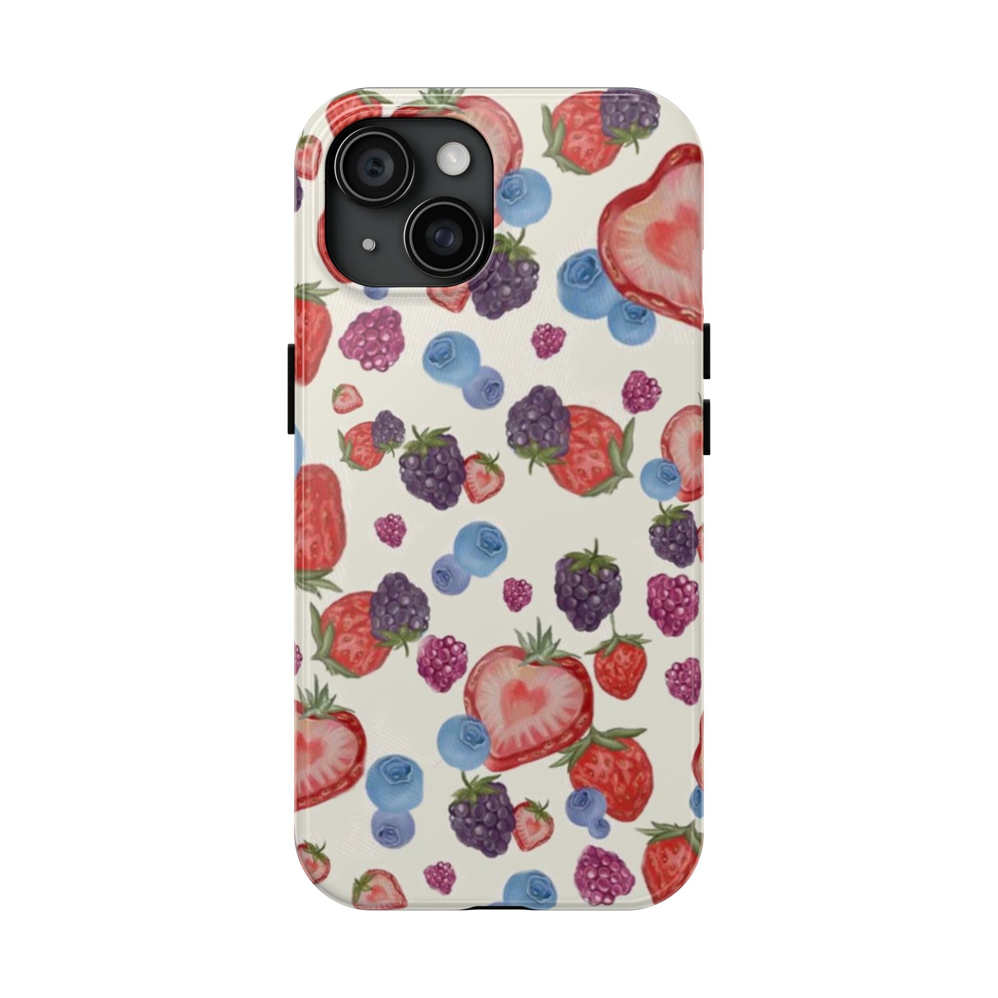 Vibrant Berry Pattern Phone Case | Tough Phone Cases, Floral Phone Cover, Berry Design, Gifts for Her, Summer Accessory