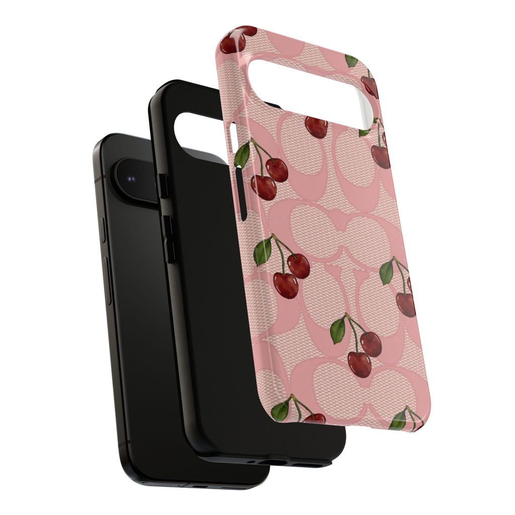 Cherry Pattern Magnetic Clear Impact Case | Phone Cover, Eco-friendly, Gift for Teens, Stylish Protection, Cherry Lovers