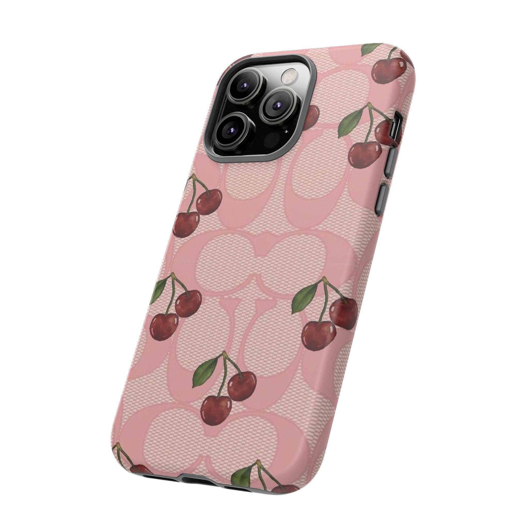 Cherry Pattern Magnetic Clear Impact Case | Phone Cover, Eco-friendly, Gift for Teens, Stylish Protection, Cherry Lovers