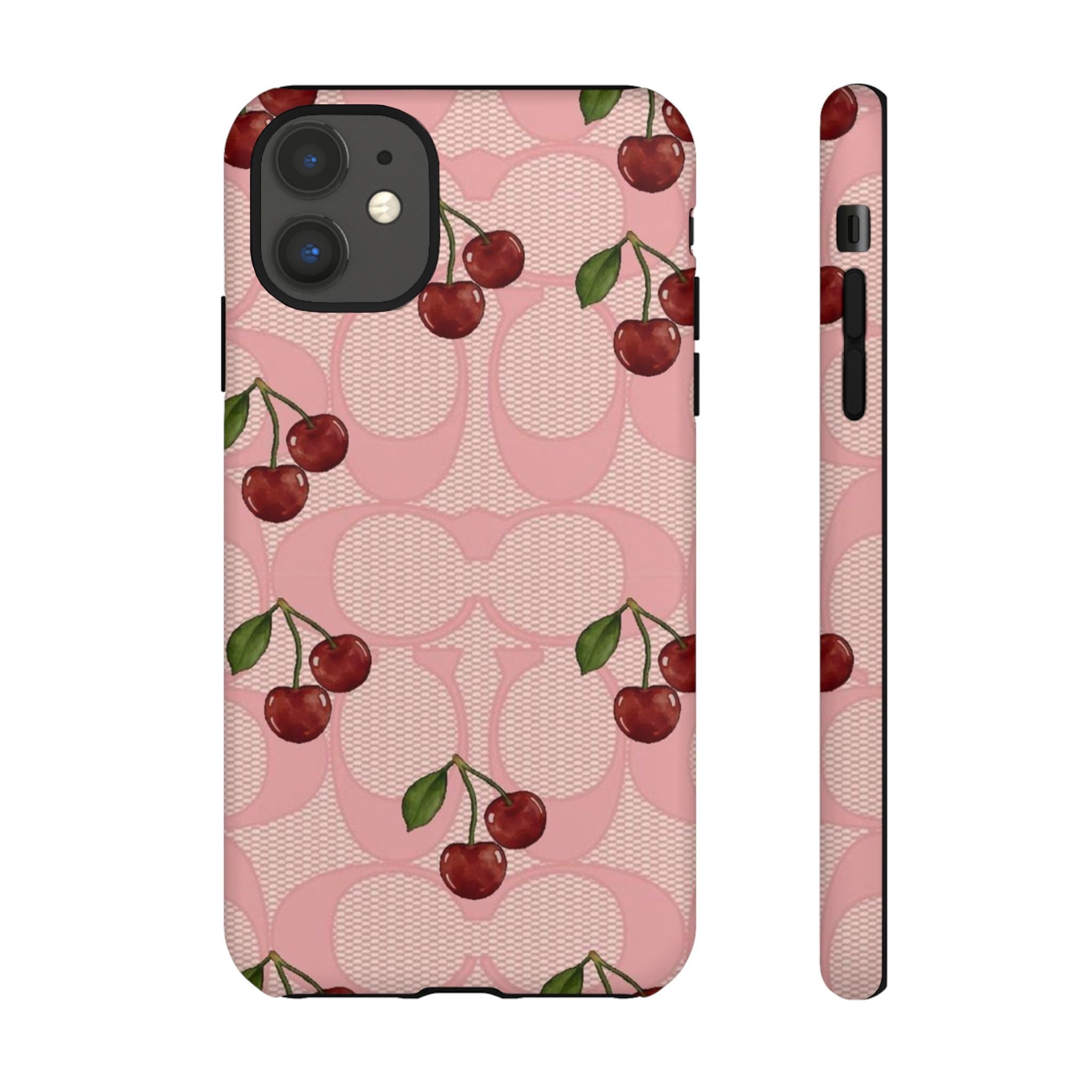 Cherry Pattern Magnetic Clear Impact Case | Phone Cover, Eco-friendly, Gift for Teens, Stylish Protection, Cherry Lovers