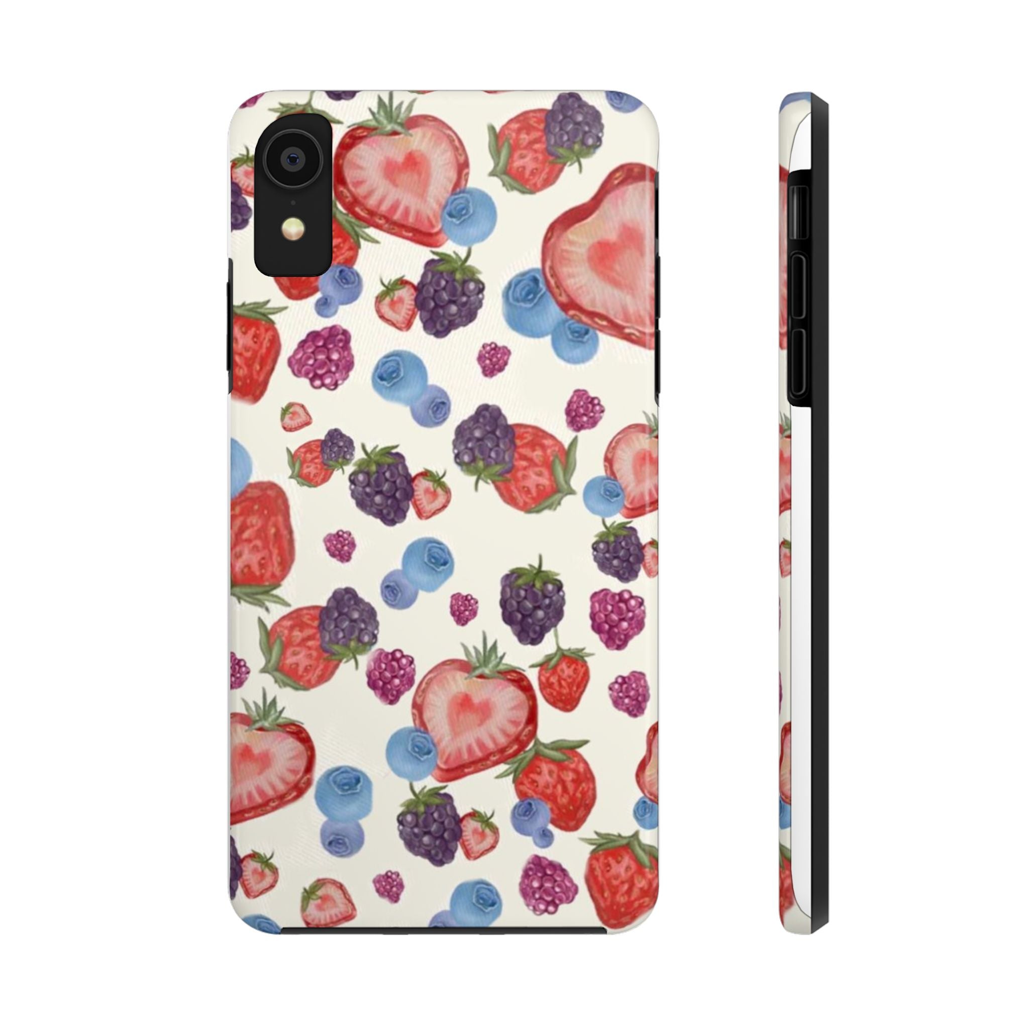 Vibrant Berry Pattern Phone Case | Tough Phone Cases, Floral Phone Cover, Berry Design, Gifts for Her, Summer Accessory