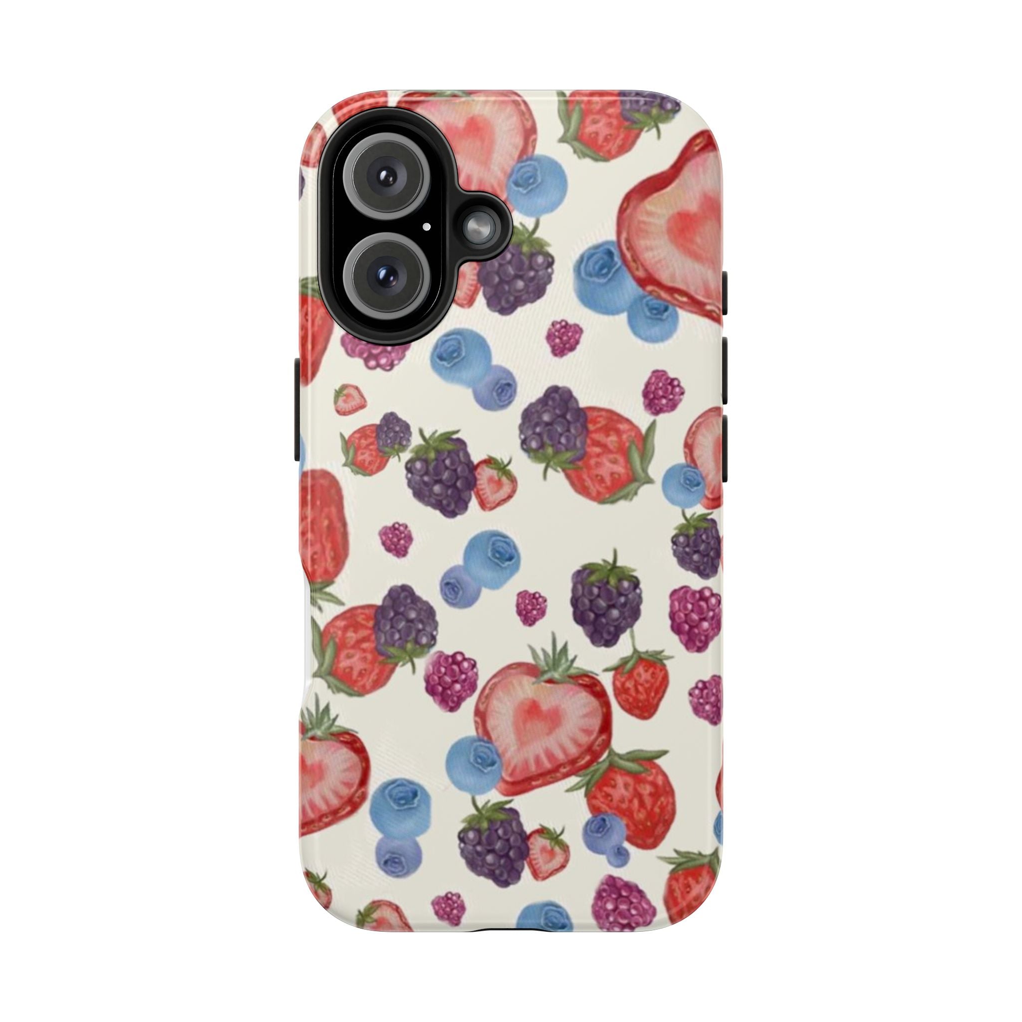 Vibrant Berry Pattern Phone Case | Tough Phone Cases, Floral Phone Cover, Berry Design, Gifts for Her, Summer Accessory