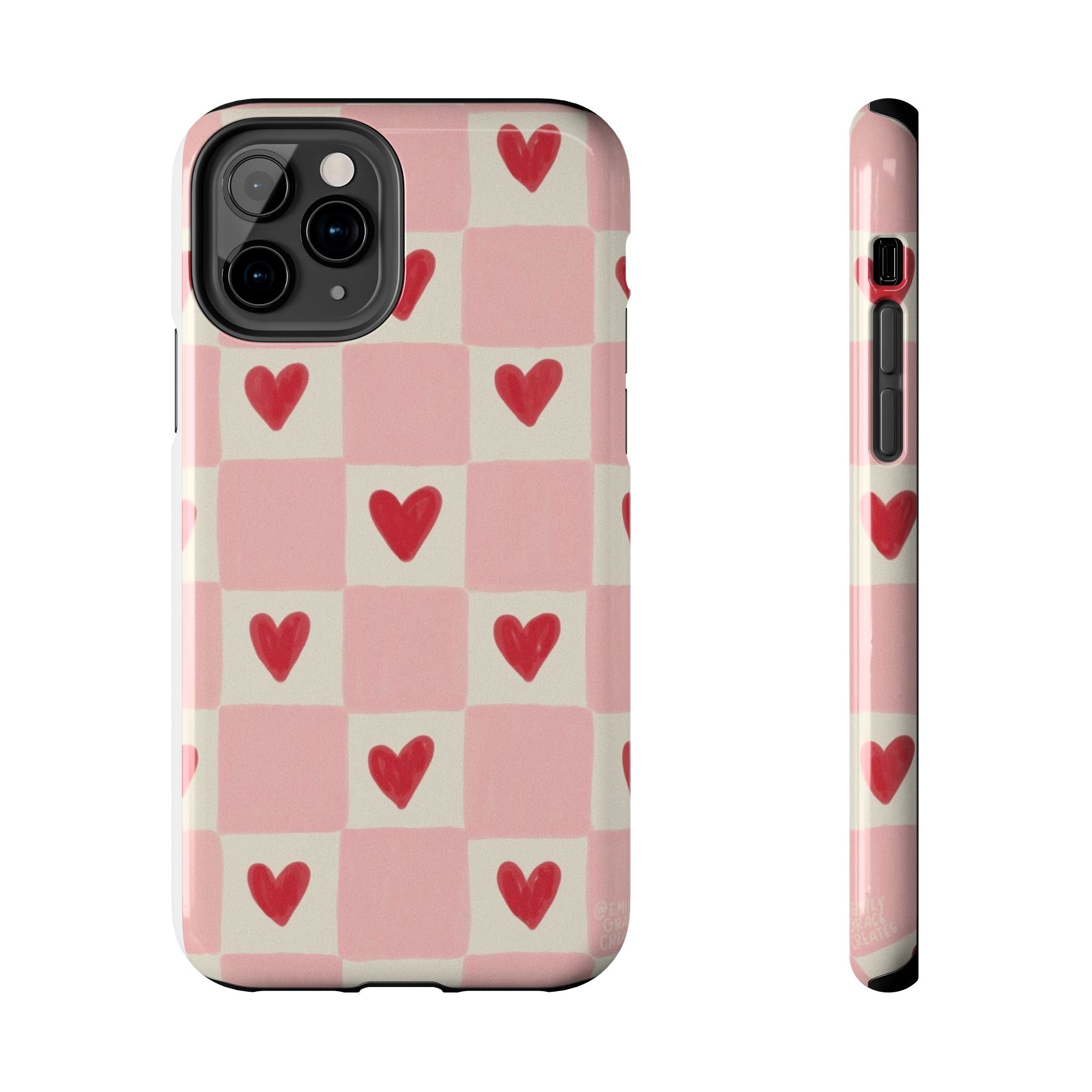 Love-Patterned Tough Phone Case, Heart Design for Essential Protection, Cute Gift for Her, Valentine's Day, Birthday, Everyday Use