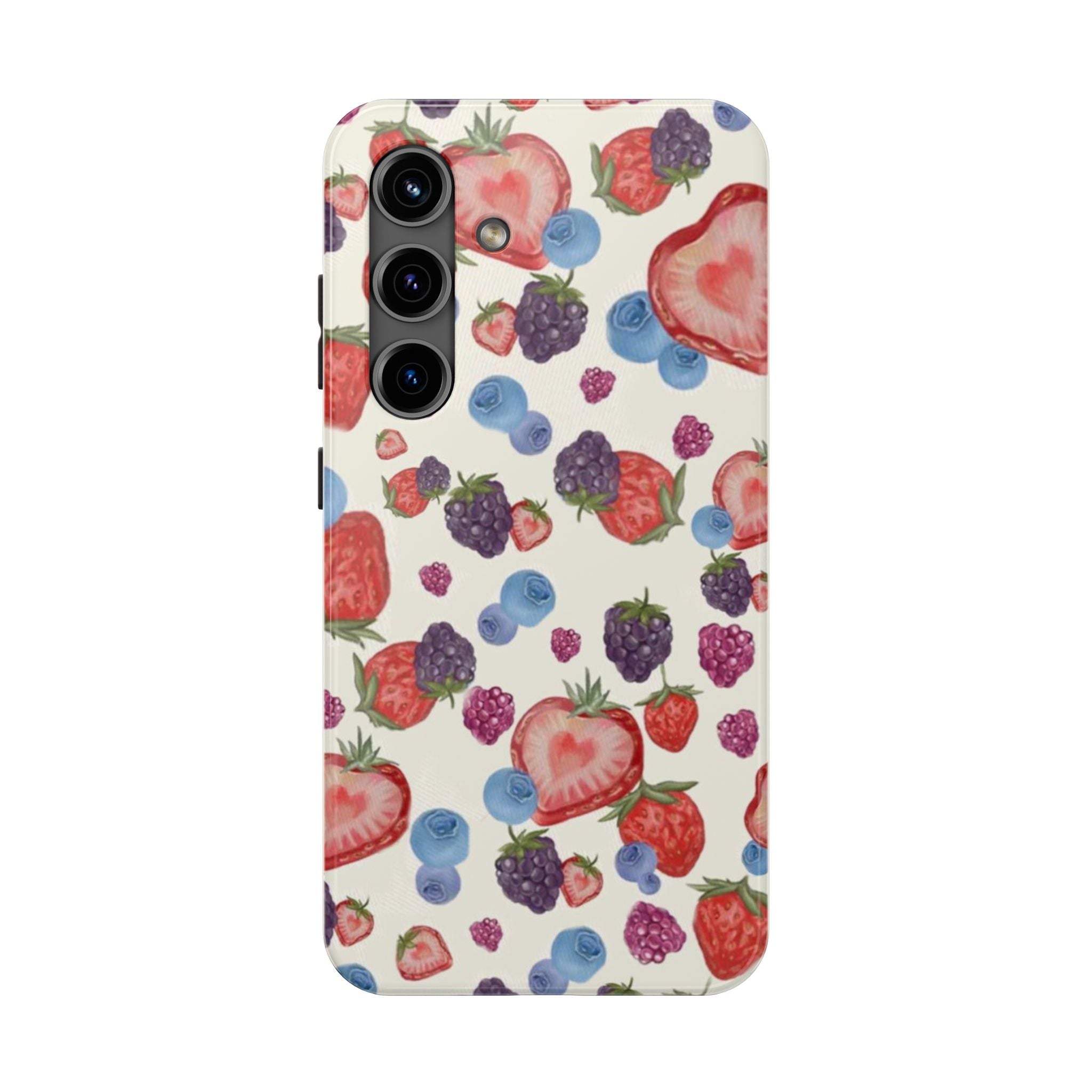 Vibrant Berry Pattern Phone Case | Tough Phone Cases, Floral Phone Cover, Berry Design, Gifts for Her, Summer Accessory