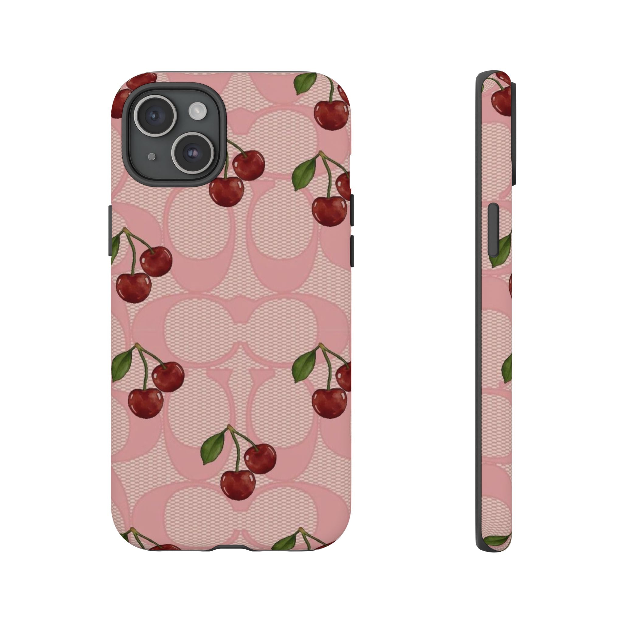 Cherry Pattern Magnetic Clear Impact Case | Phone Cover, Eco-friendly, Gift for Teens, Stylish Protection, Cherry Lovers