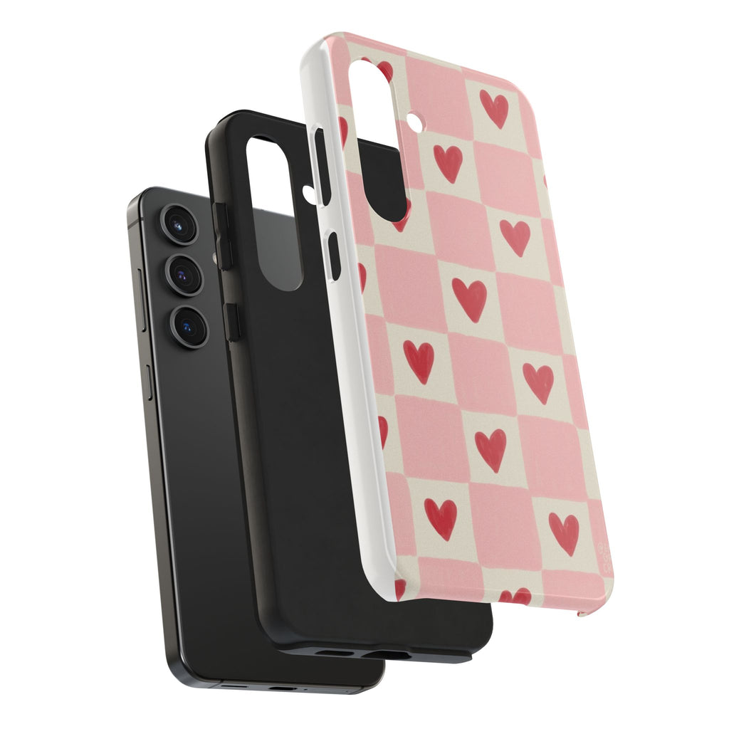 Love-Patterned Tough Phone Case, Heart Design for Essential Protection, Cute Gift for Her, Valentine's Day, Birthday, Everyday Use