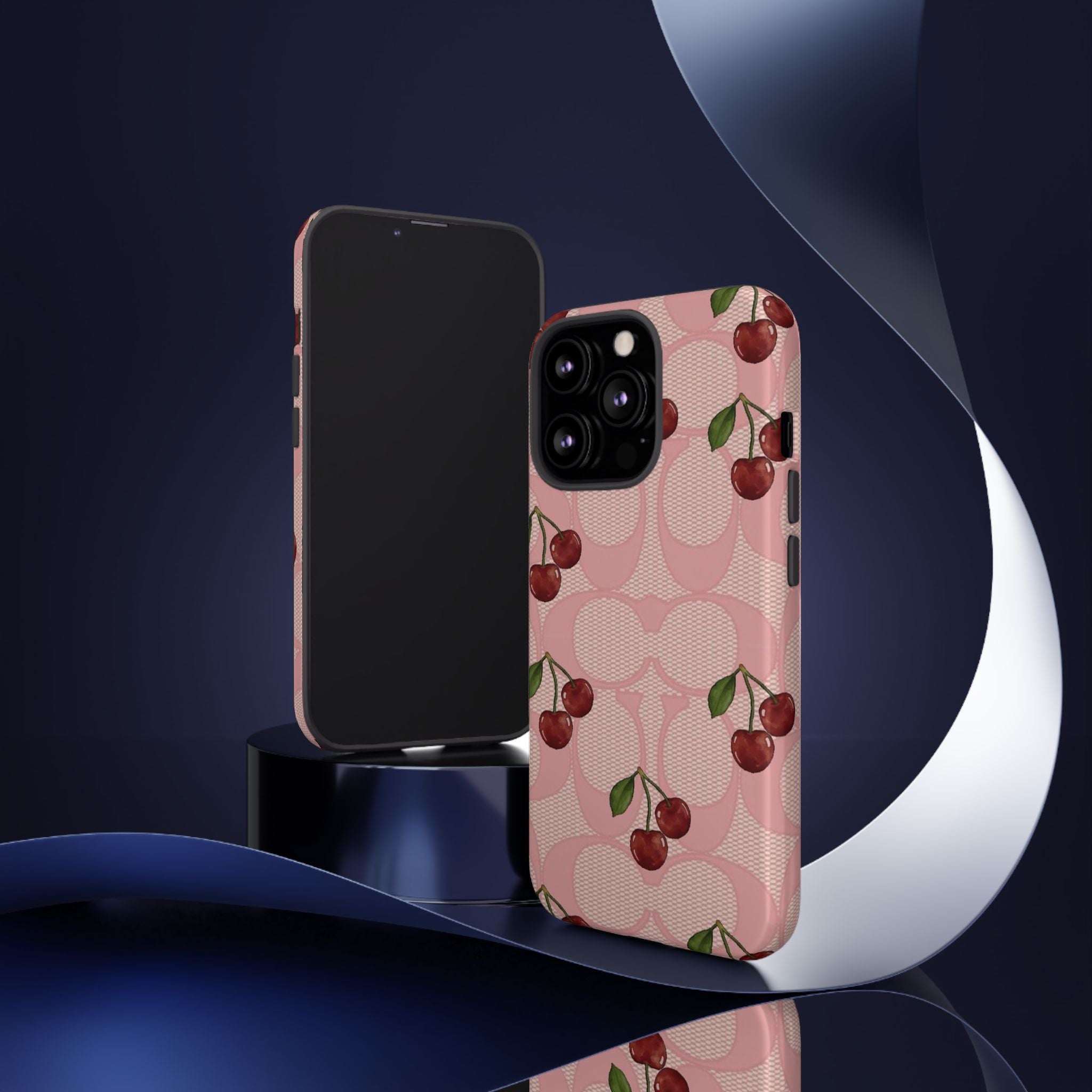 Cherry Pattern Magnetic Clear Impact Case | Phone Cover, Eco-friendly, Gift for Teens, Stylish Protection, Cherry Lovers