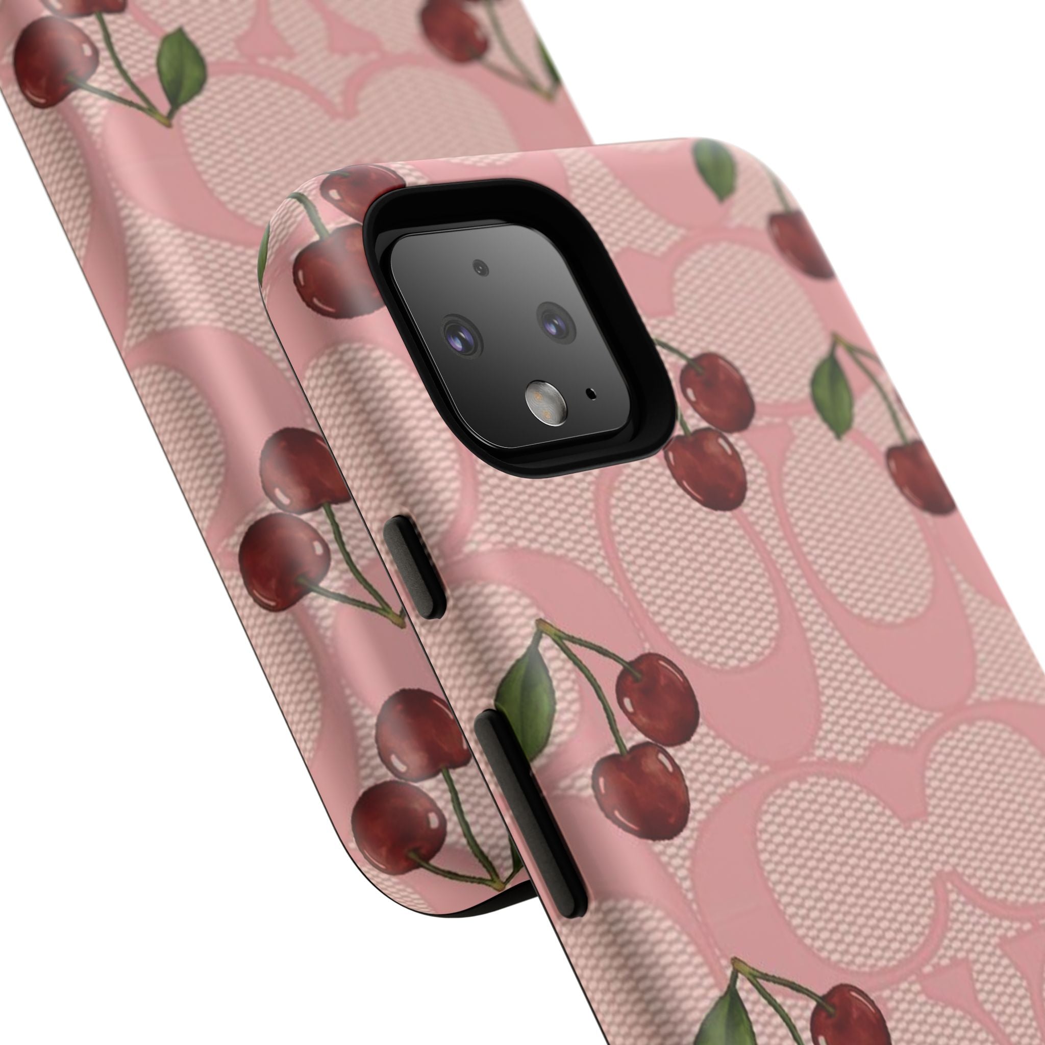 Cherry Pattern Magnetic Clear Impact Case | Phone Cover, Eco-friendly, Gift for Teens, Stylish Protection, Cherry Lovers
